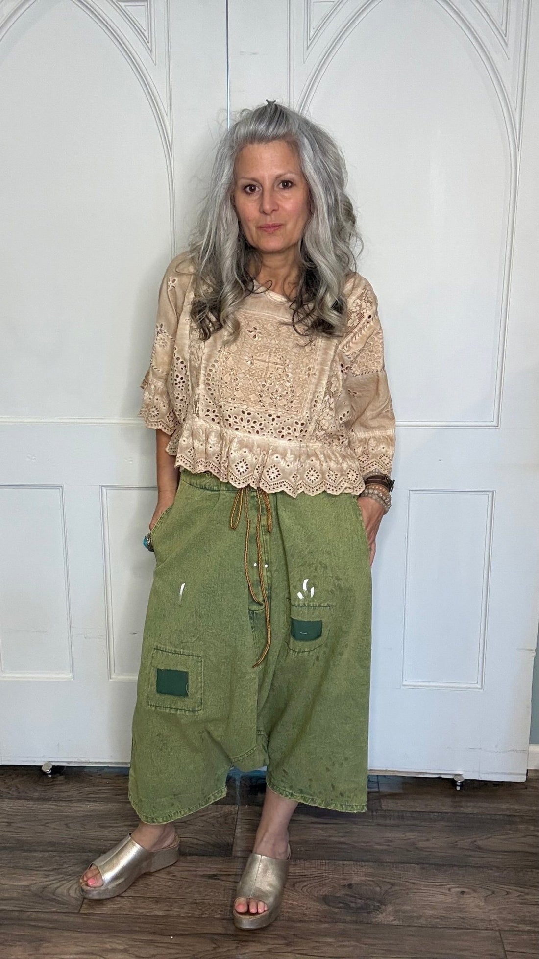Earthsong Harem Pants - Olive - Vintage Vault Boutique