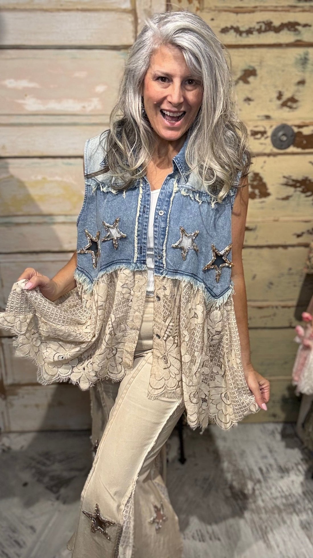 Tin Star and Wishes Vest - Vintage Vault Boutique