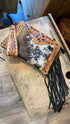Hide Tooled Leather Clutch with Fringe - Vintage Vault Boutique