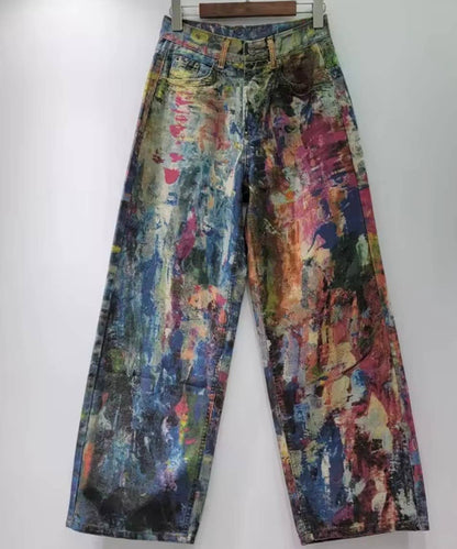 Printed Denim Jeans - Vintage Vault Boutique