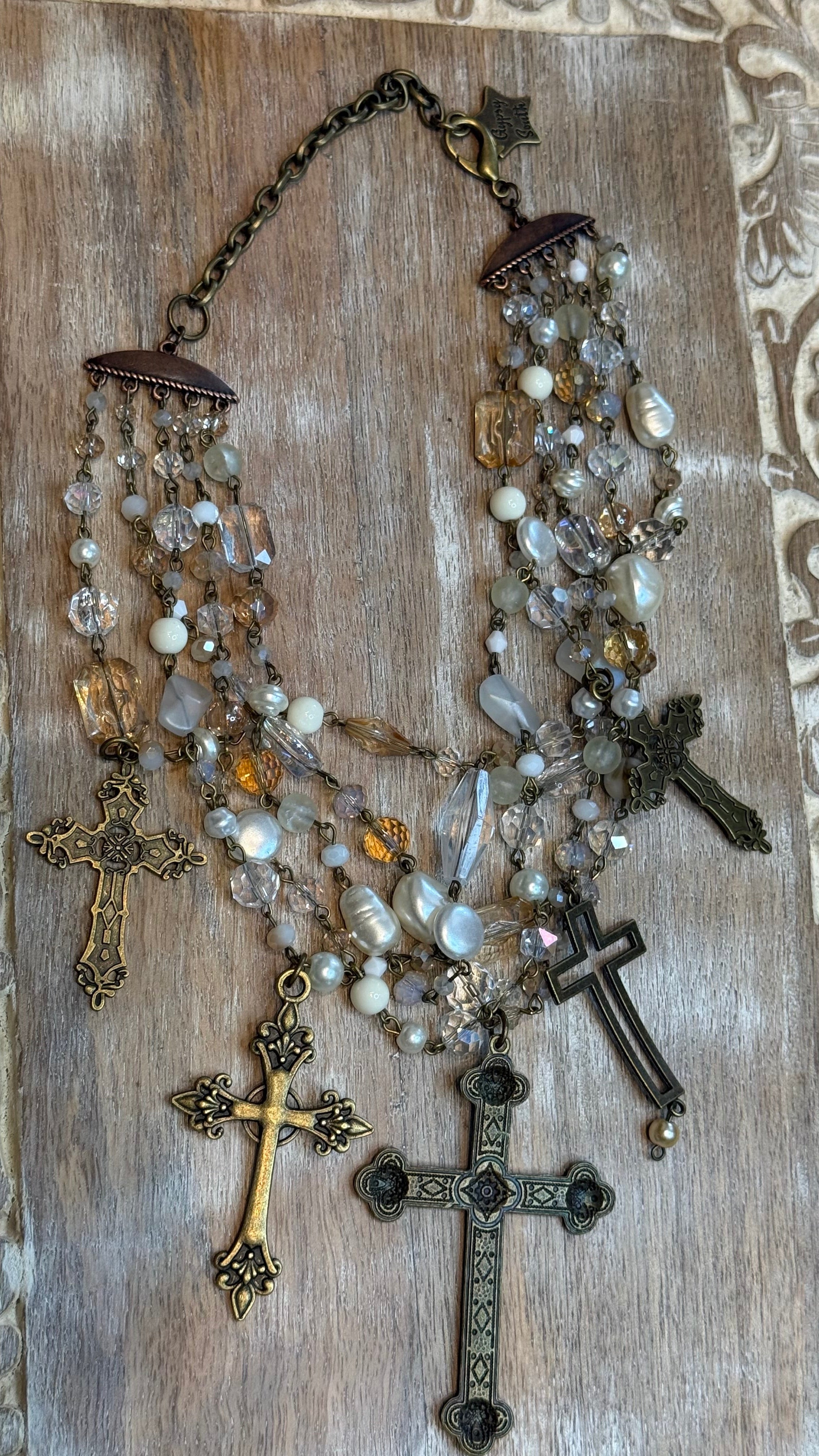 Five Strand Cross Necklace