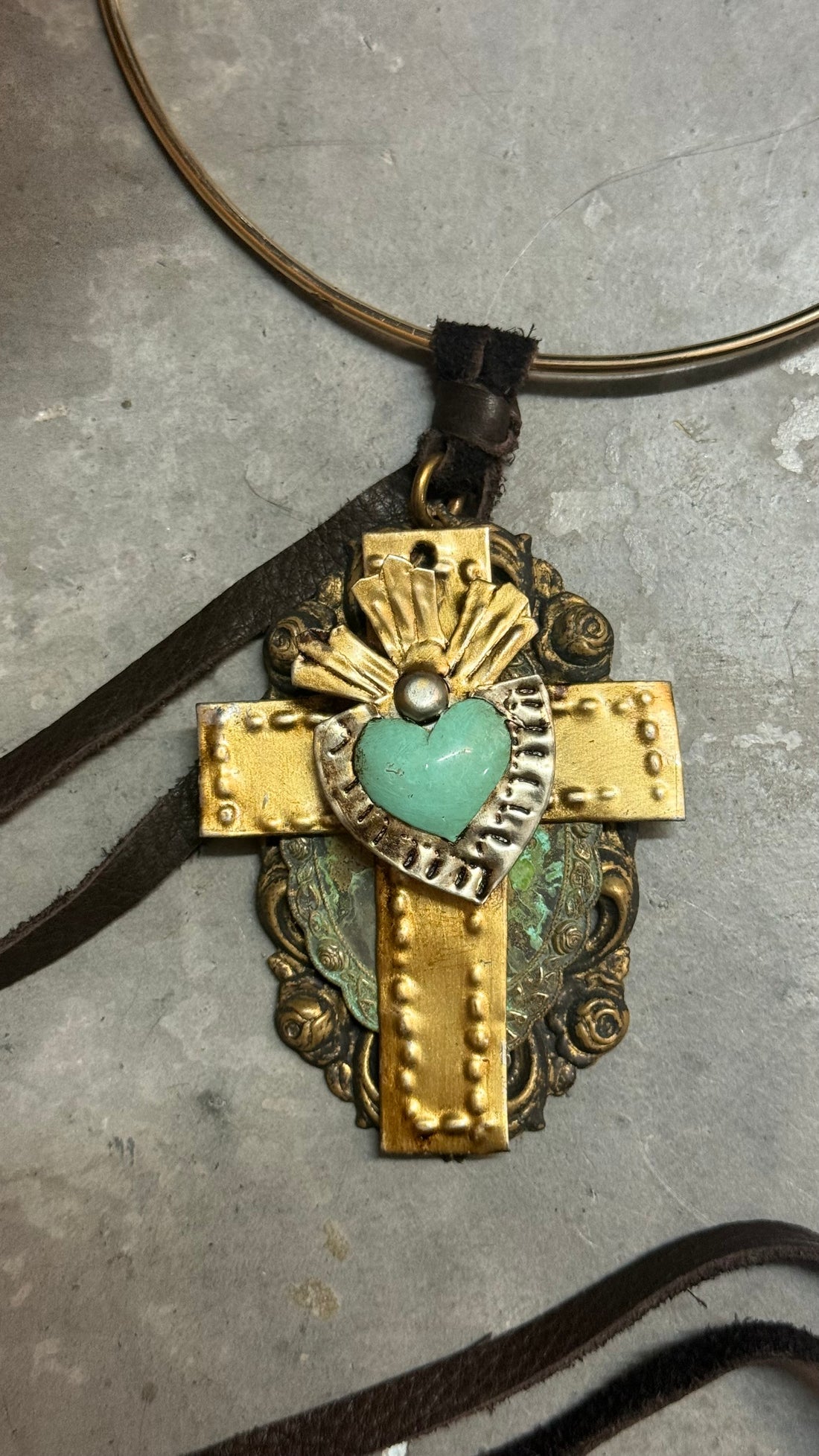 Cross Pendant on Choker Necklace