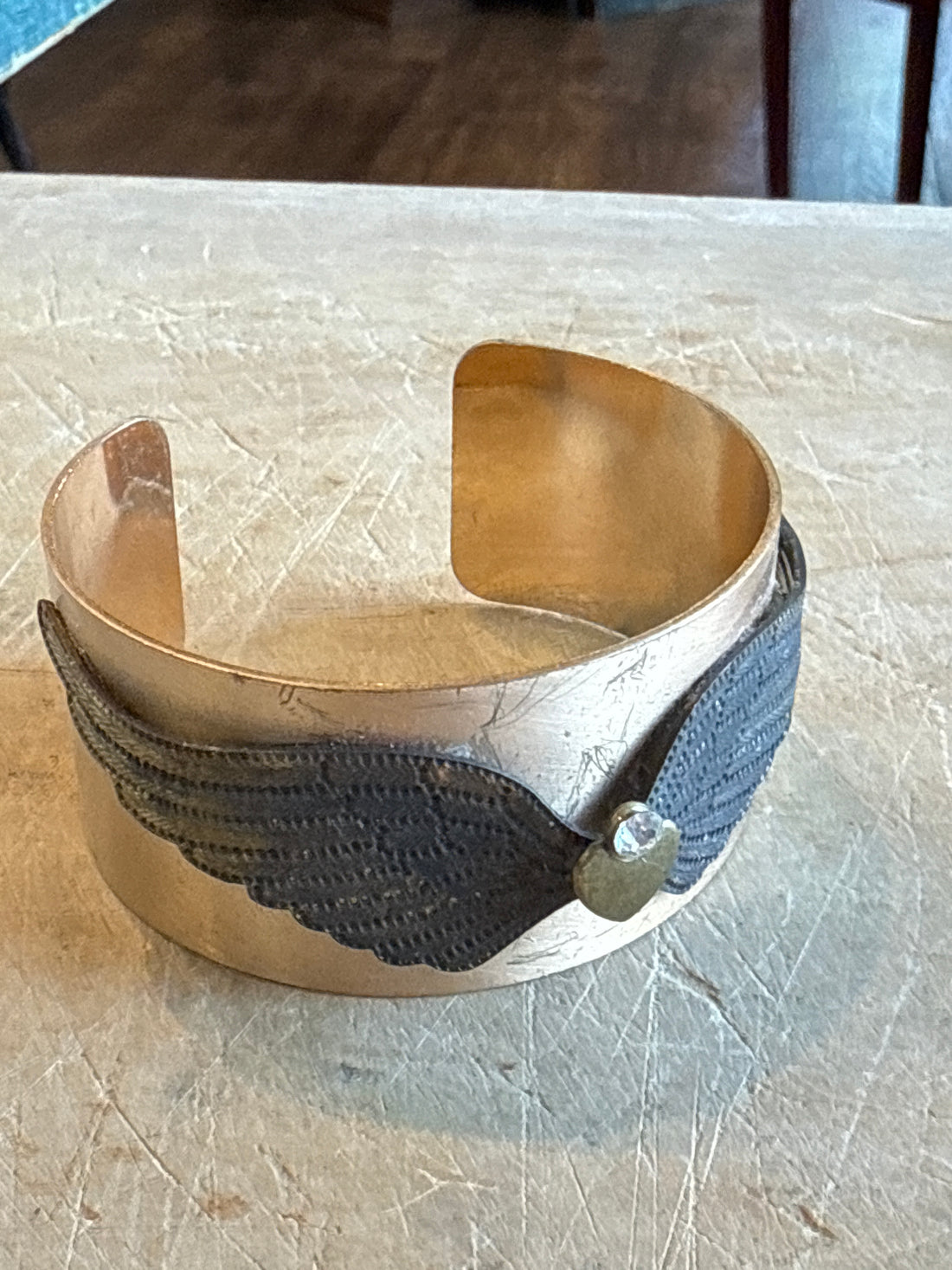 Winged Heart Cuff Bracelet