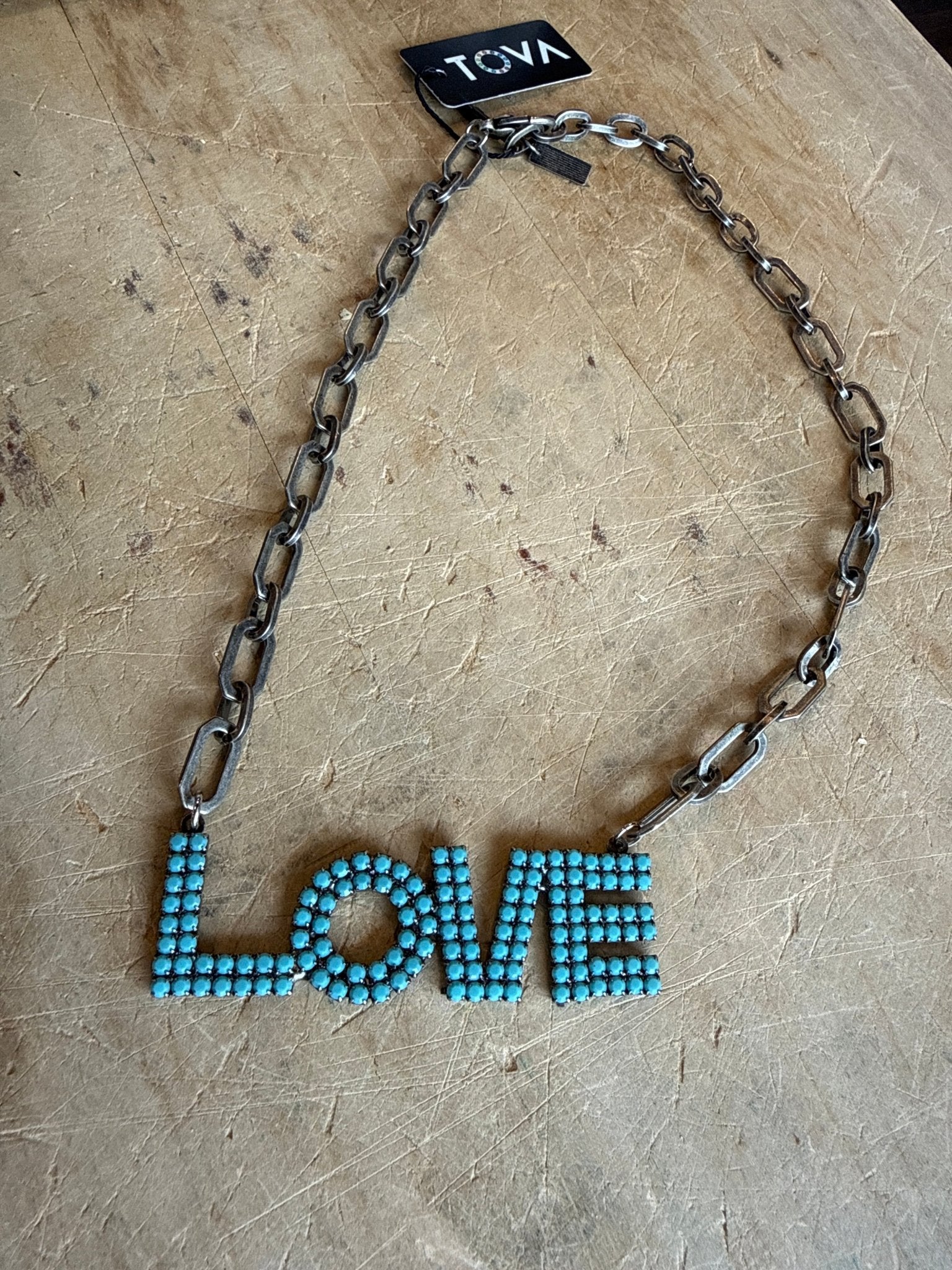 LA LA LOVE Necklace in Turquoise - Vintage Vault Boutique
