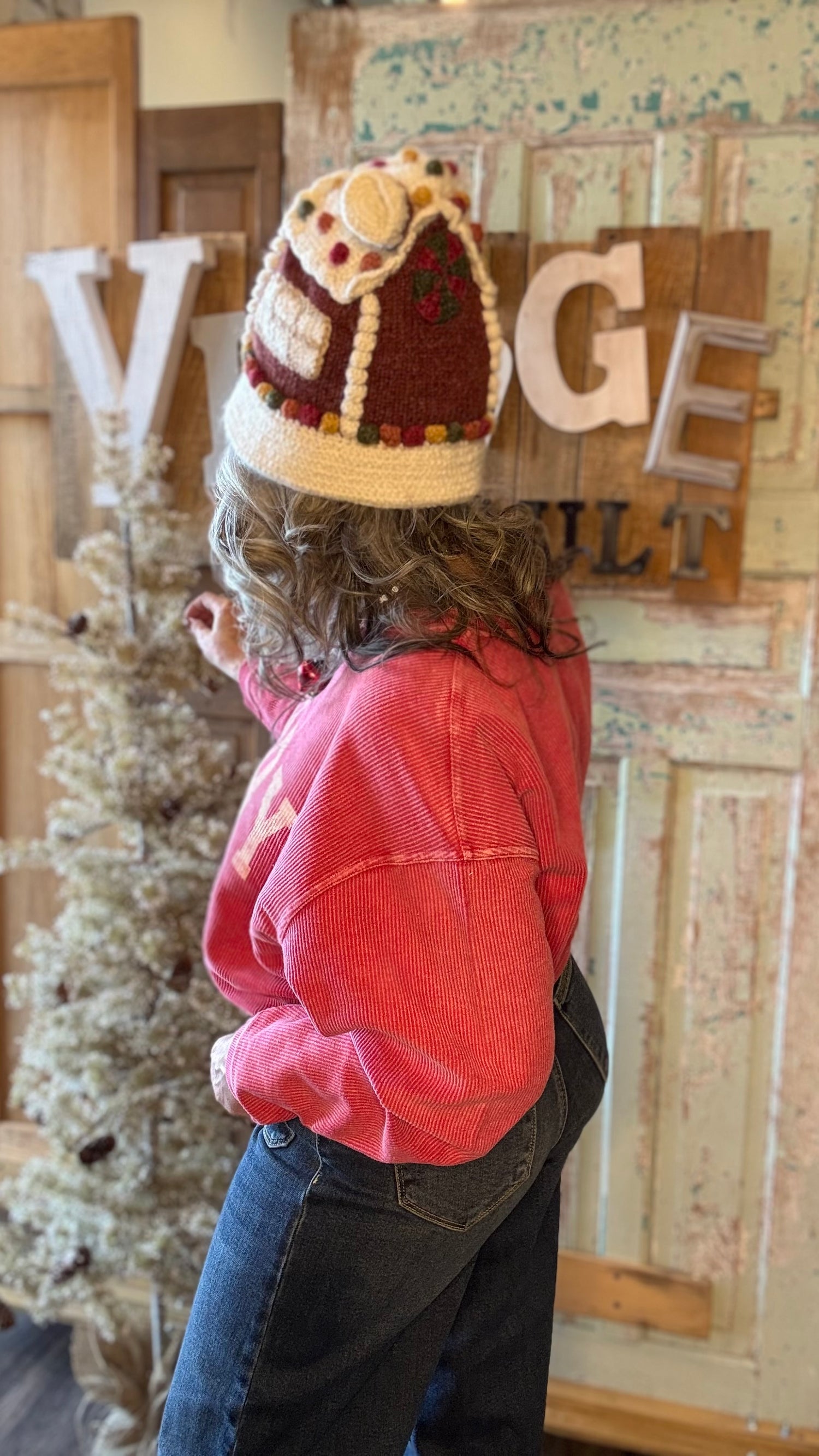 Gingerbread House Knitted Hat