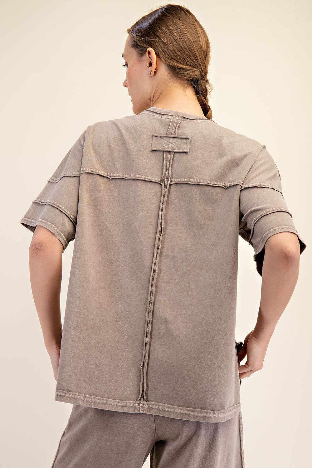 Cotton Short Sleeve Top Mocha
