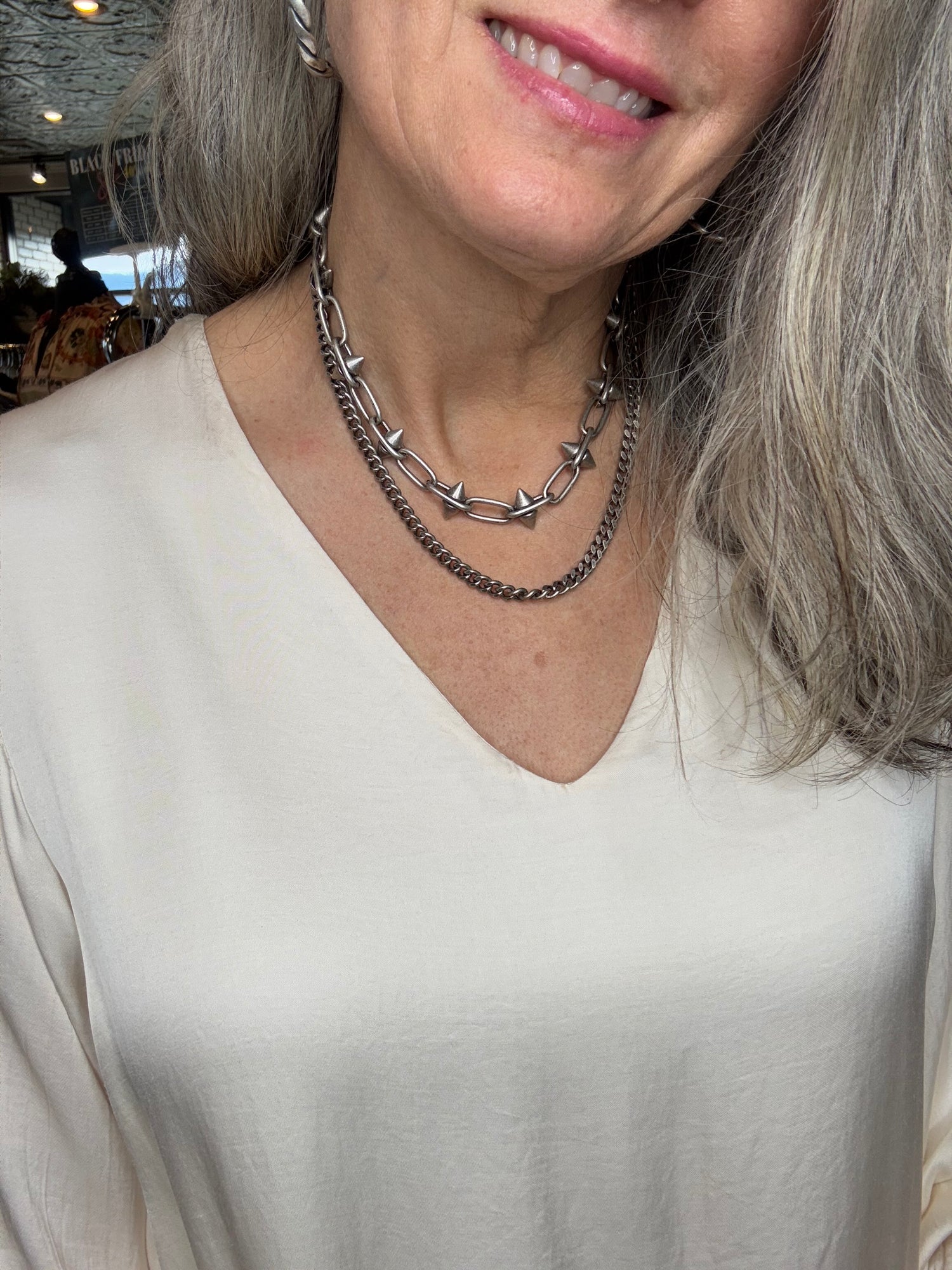 Oakley Necklace in Antique Silver