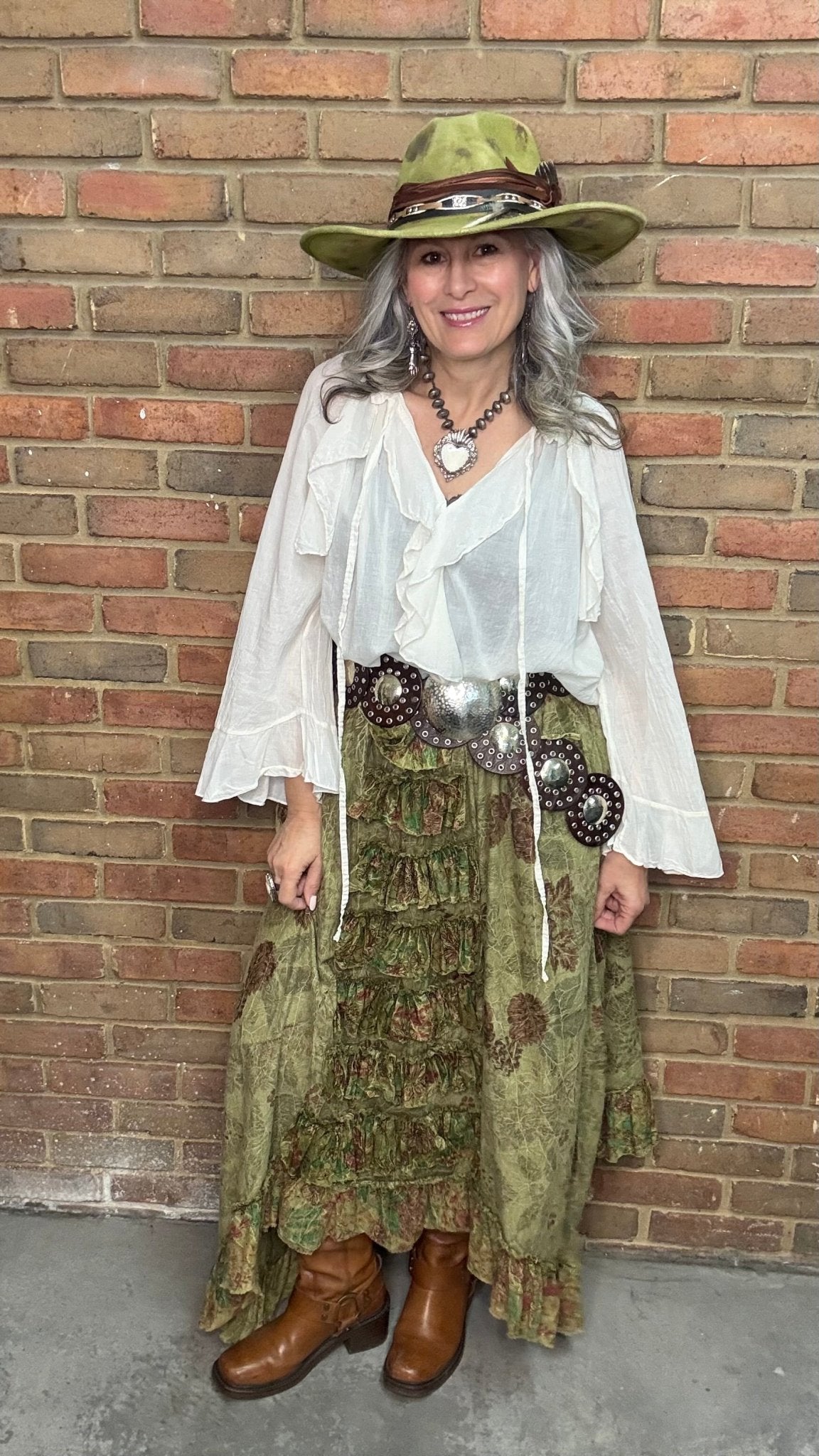 Fields of Dreams Skirt - Moss - Vintage Vault Boutique