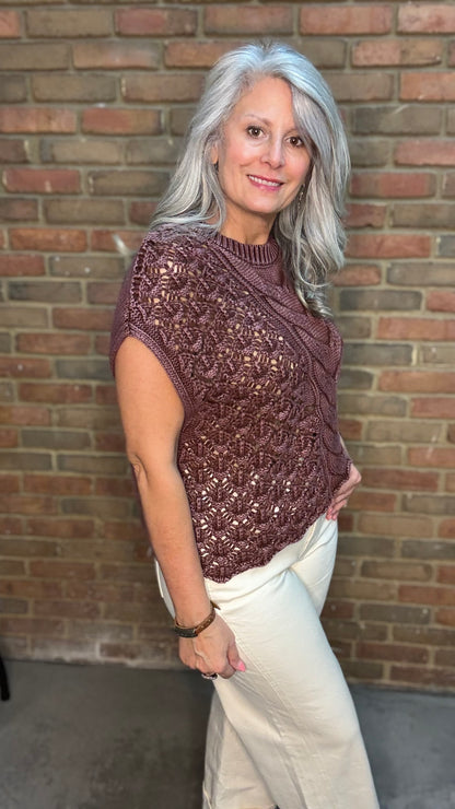 Sleeveless Sweater Vest PLUM
