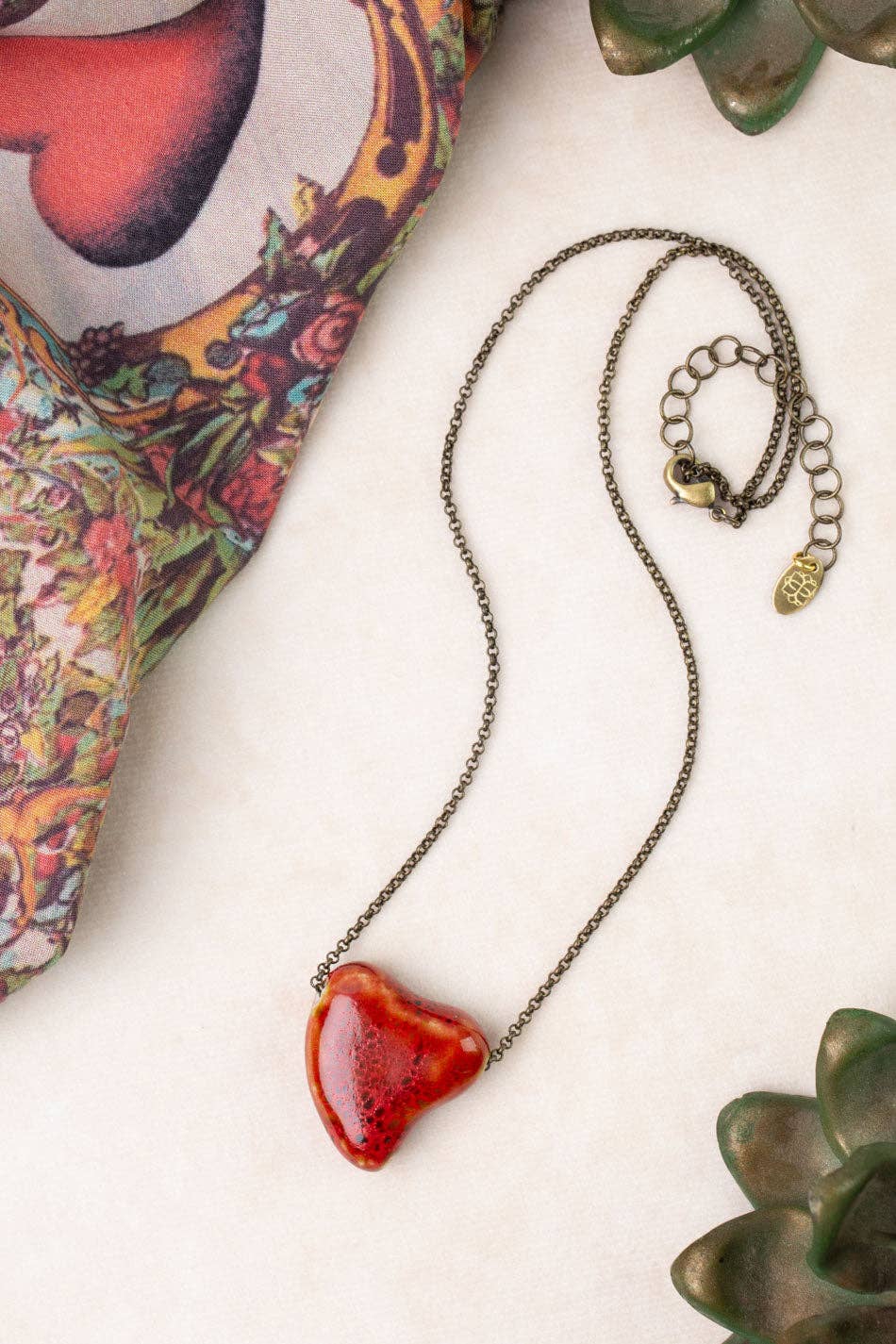 Freedom 18-20" Ceramic Heart Statement Necklace