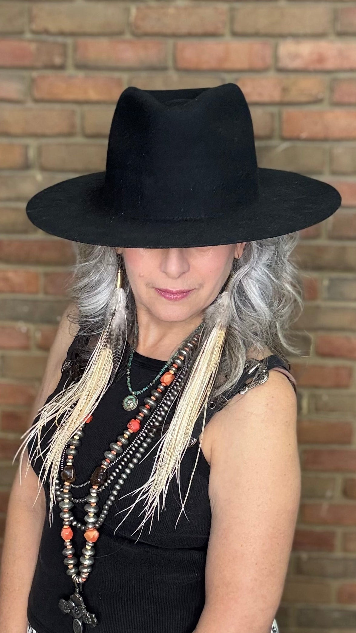 Black Felt Unbanded Hat - Vintage Vault Boutique