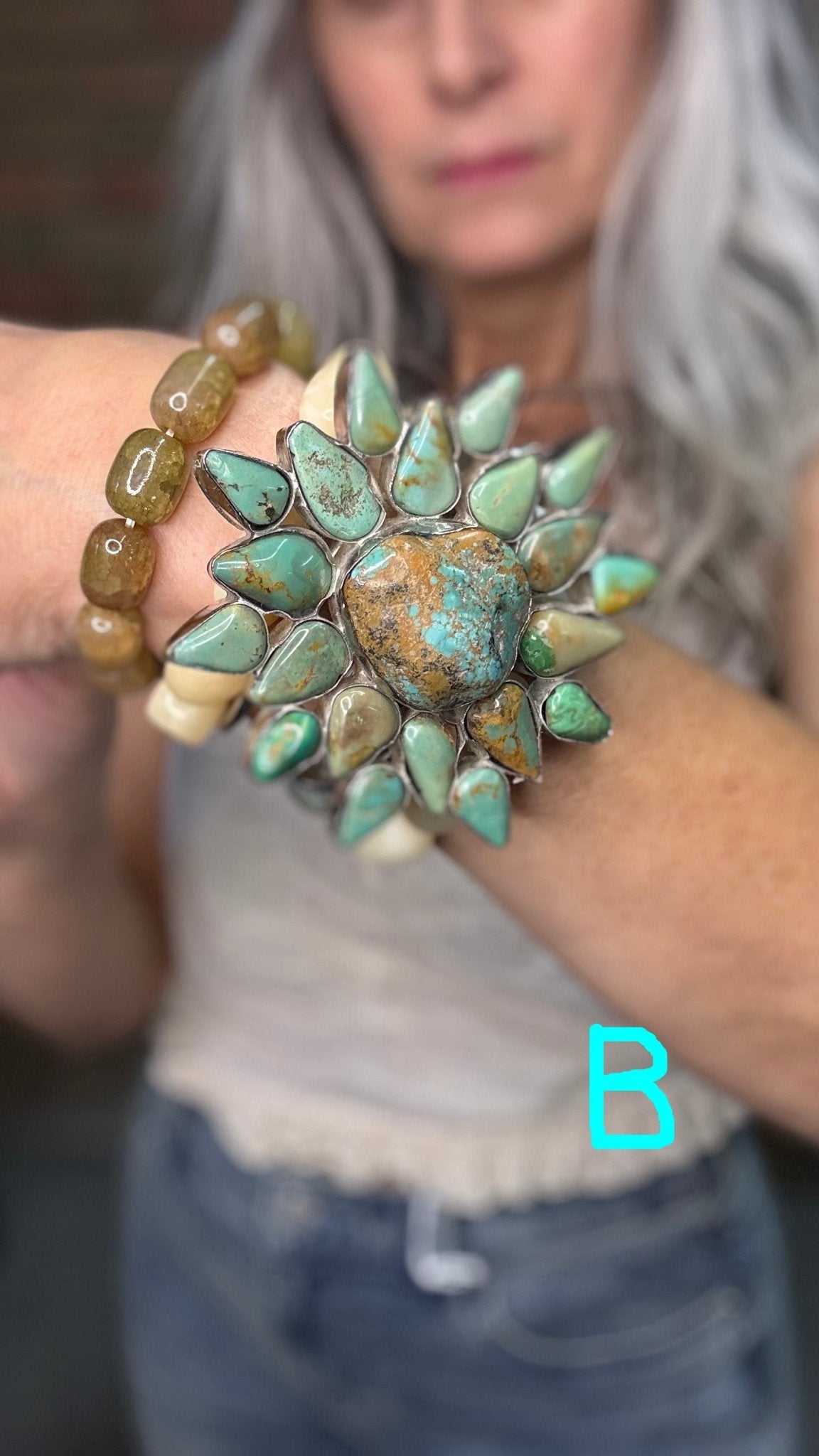 Large Turquoise Cuff - Vintage Vault Boutique