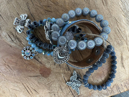 Denim Devotion Bracelet Stack