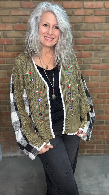 Olive Mixed Up Sweater