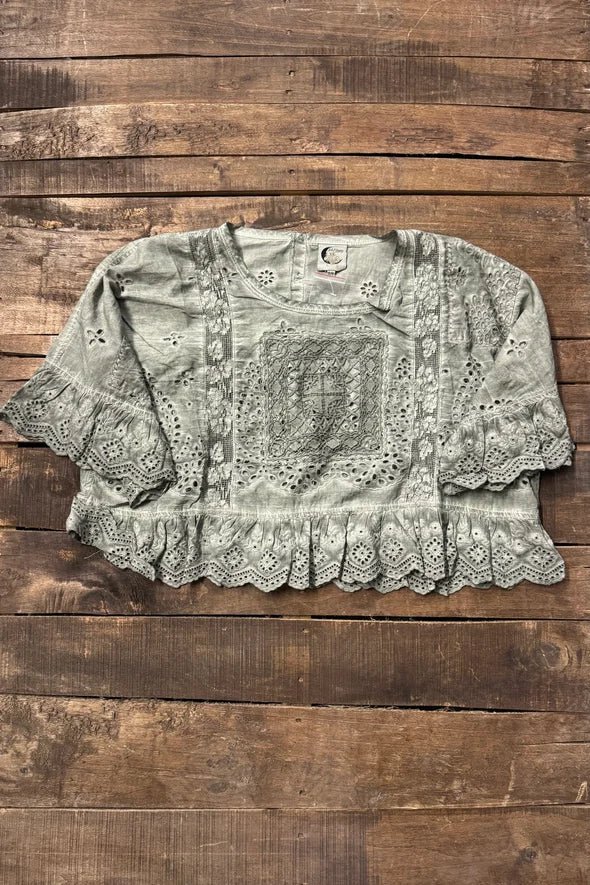 Softly Worn Top - Charcoal - Vintage Vault Boutique