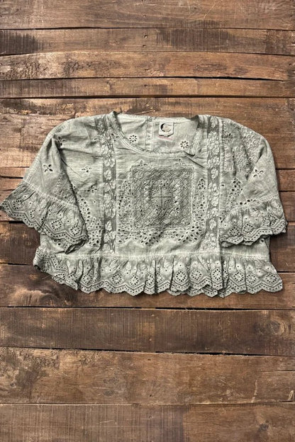 Softly Worn Top - Charcoal - Vintage Vault Boutique