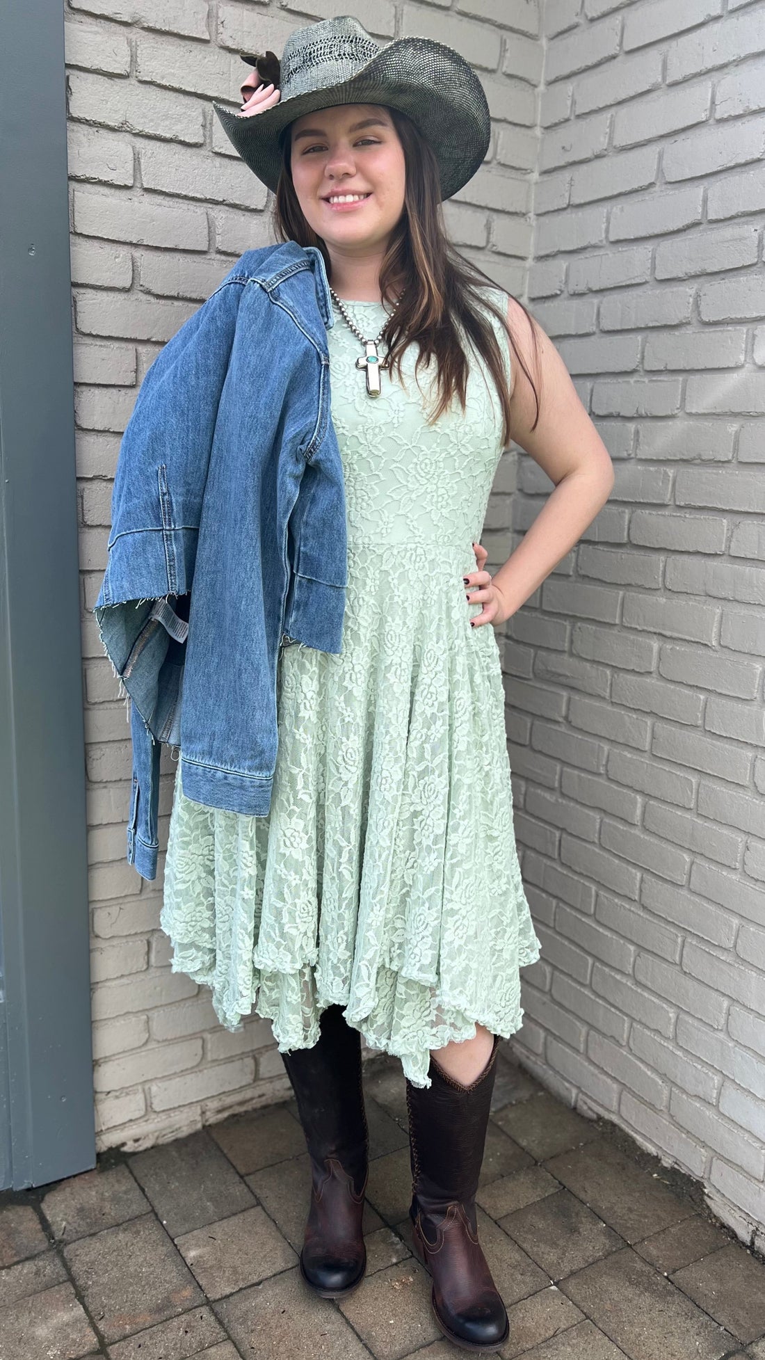 All Lace Mint Dress