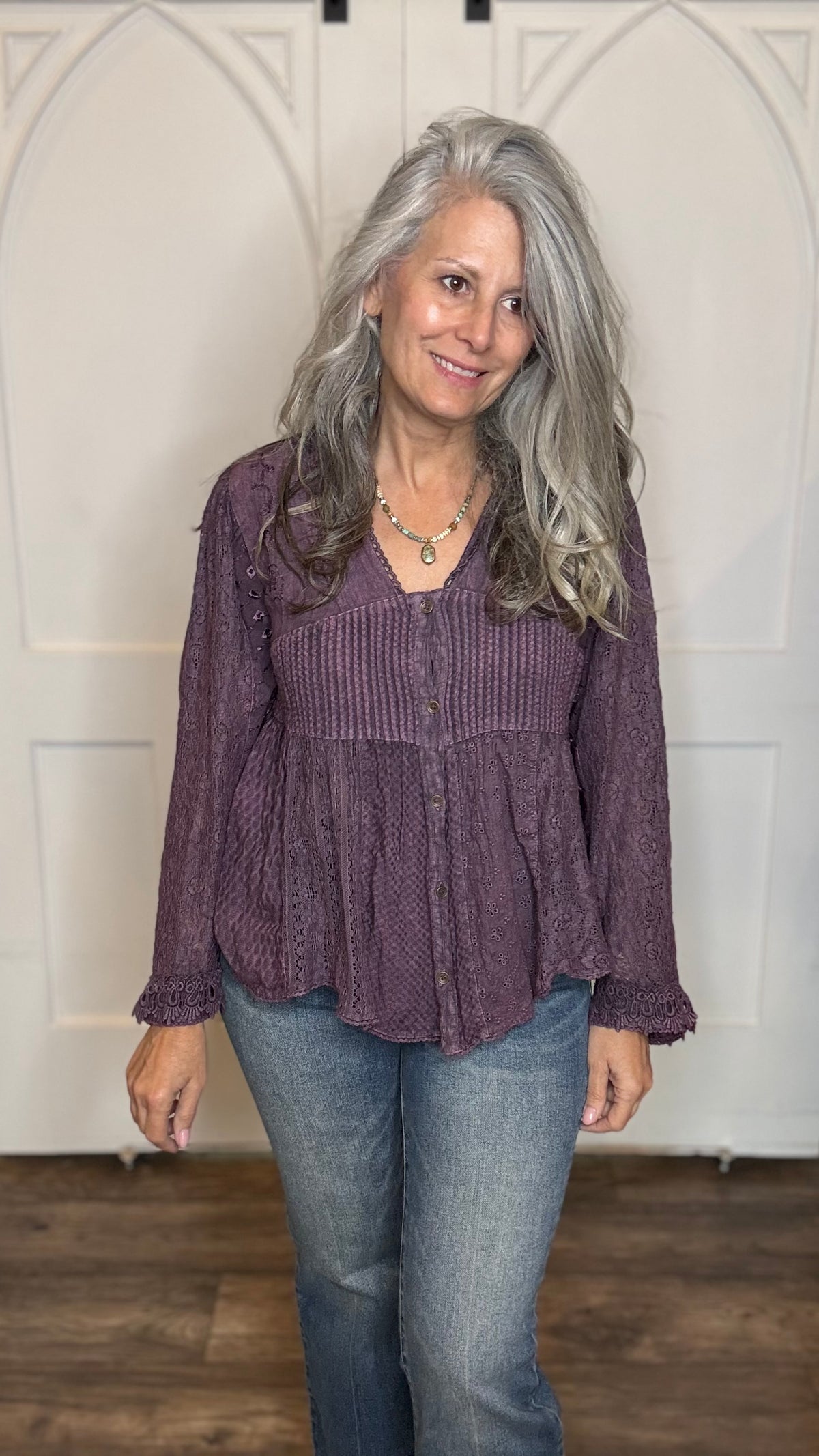 Boho Lace Peplum Top