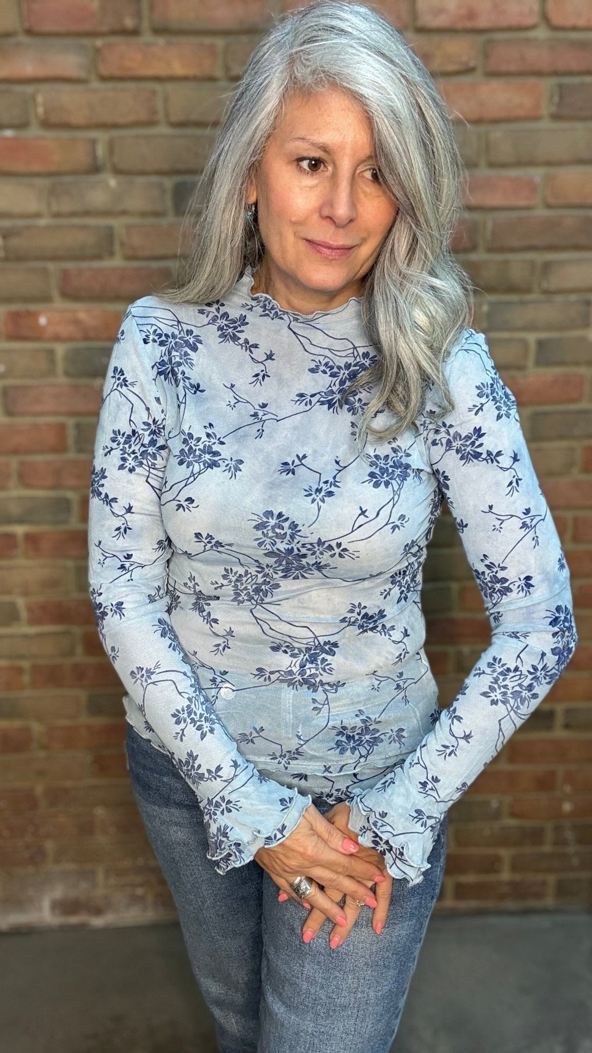 Burn Out Sheer Mesh Top - Vintage Vault Boutique