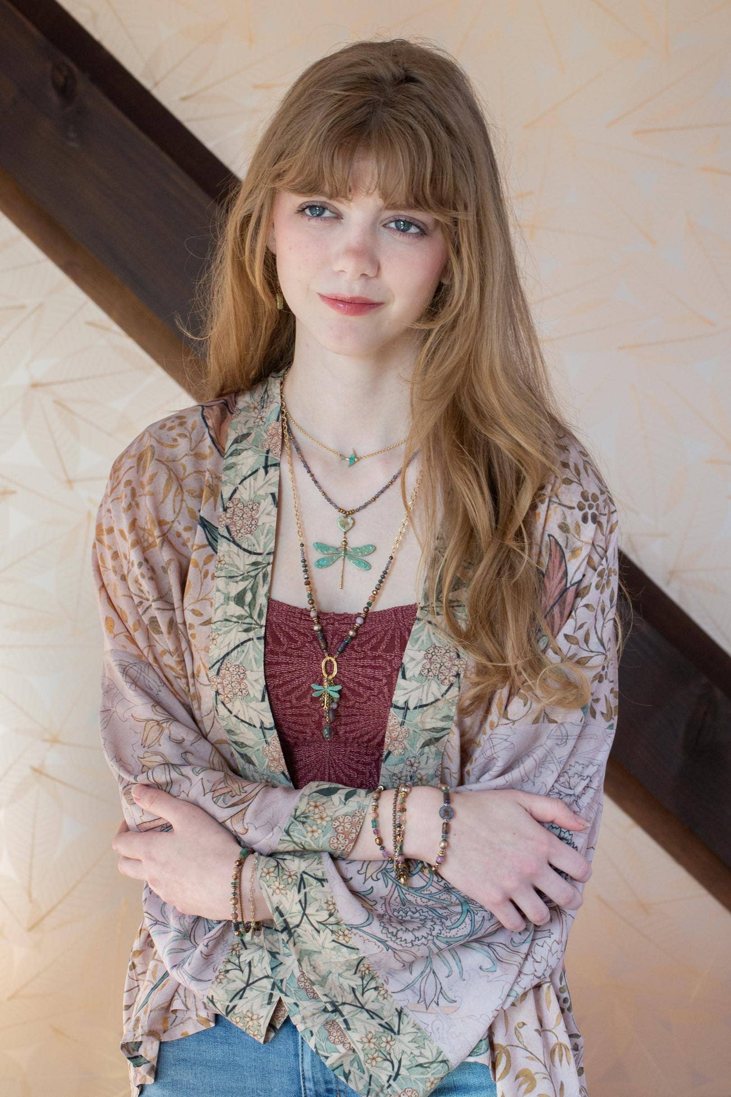 Folklore Dragonfly Statement Necklace N002 - Vintage Vault Boutique