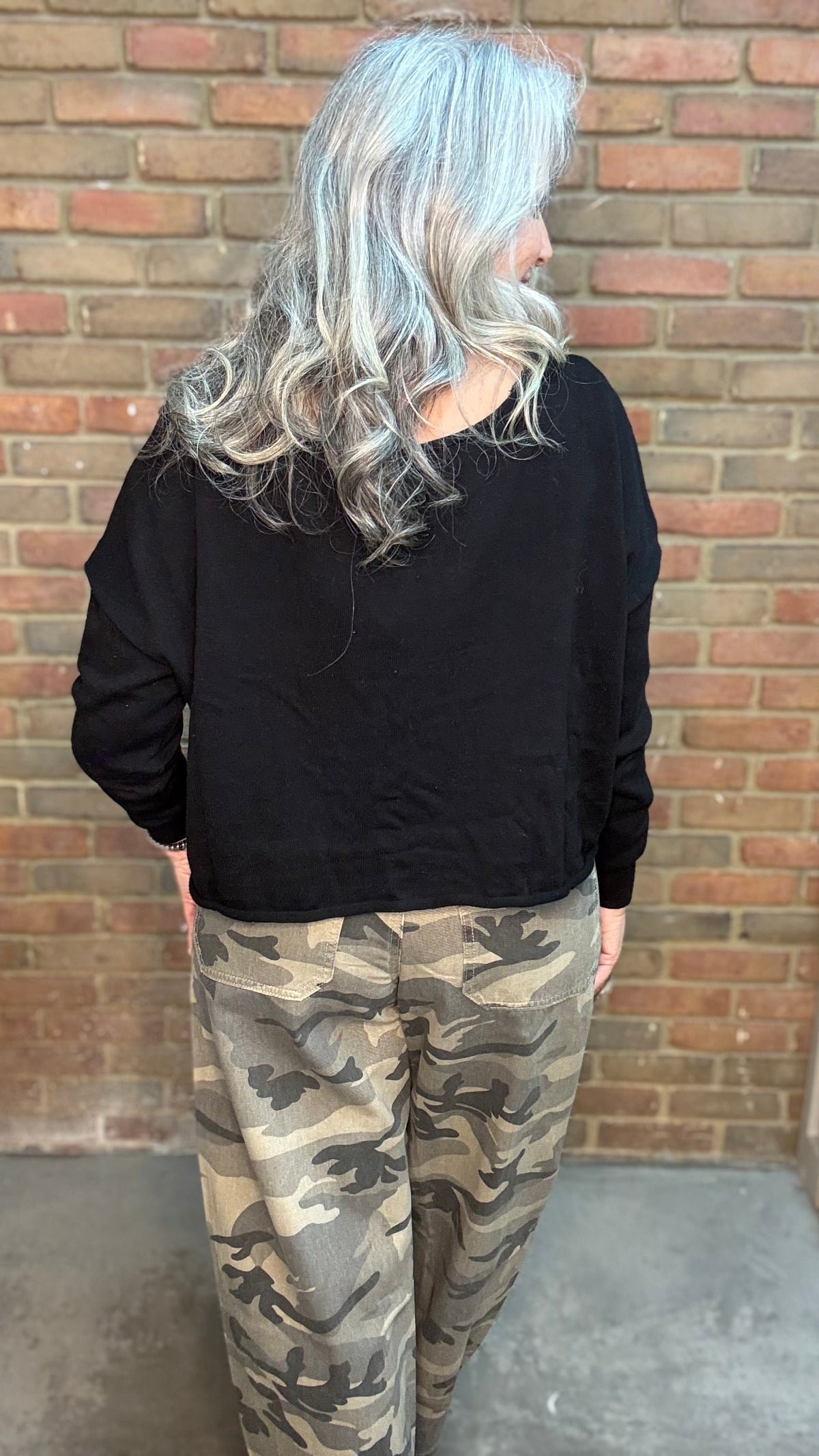 Black Sweater Crop Top