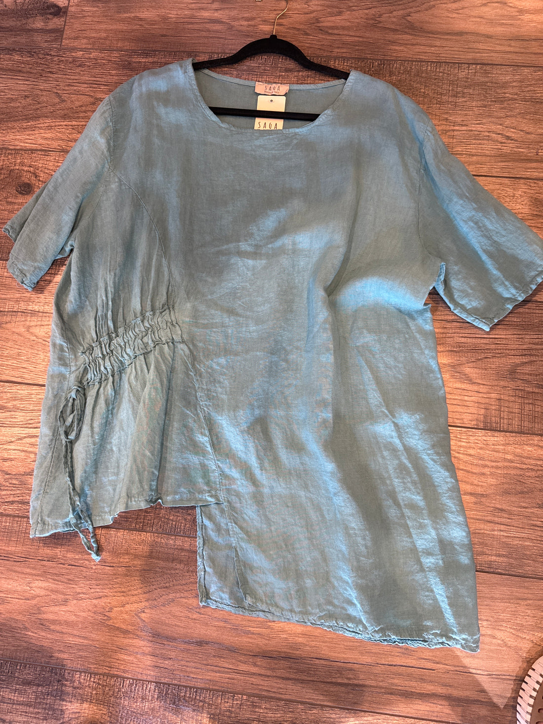 Rusched Uneven Hem Top