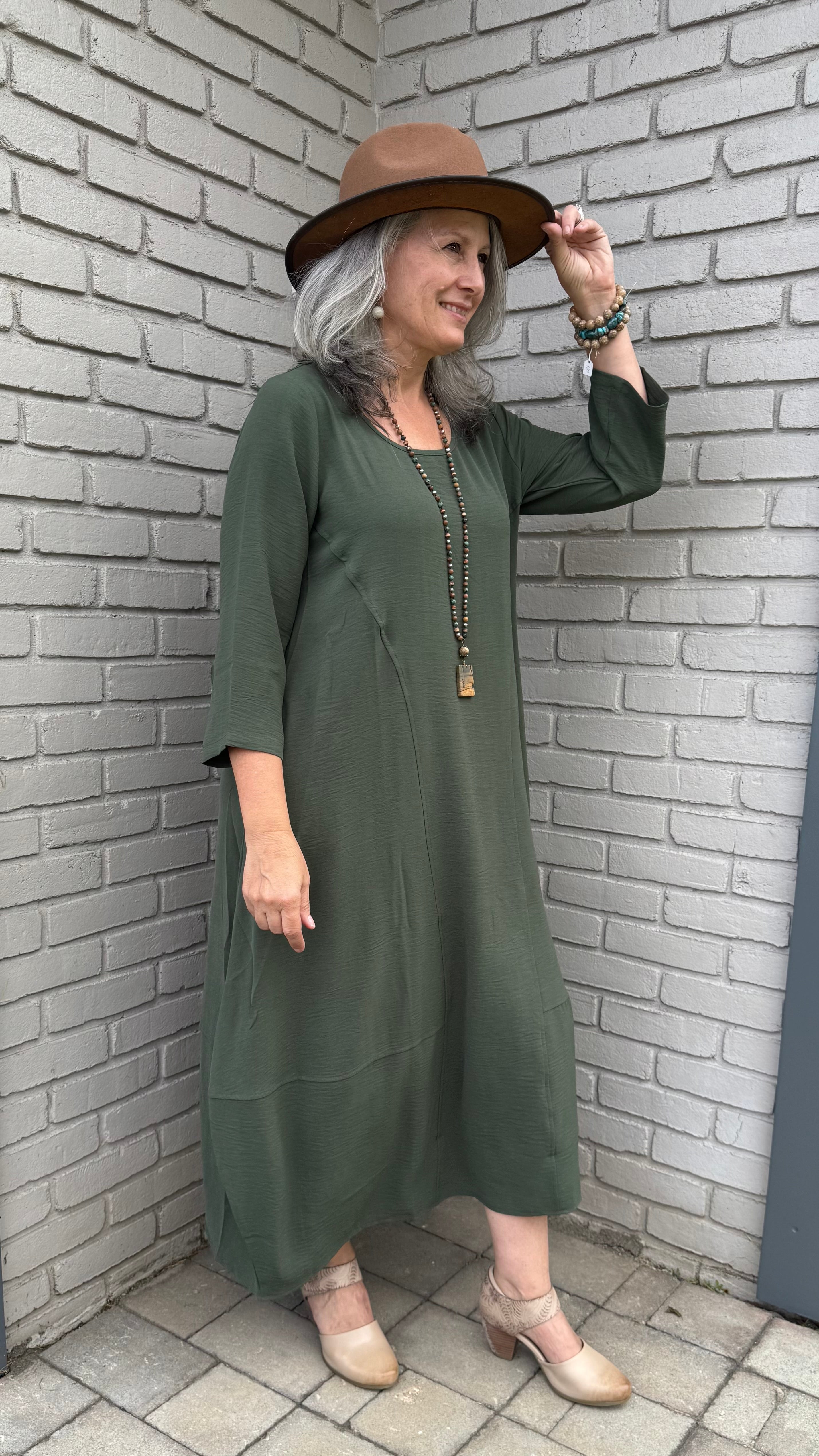 Army Green Airflow Dress