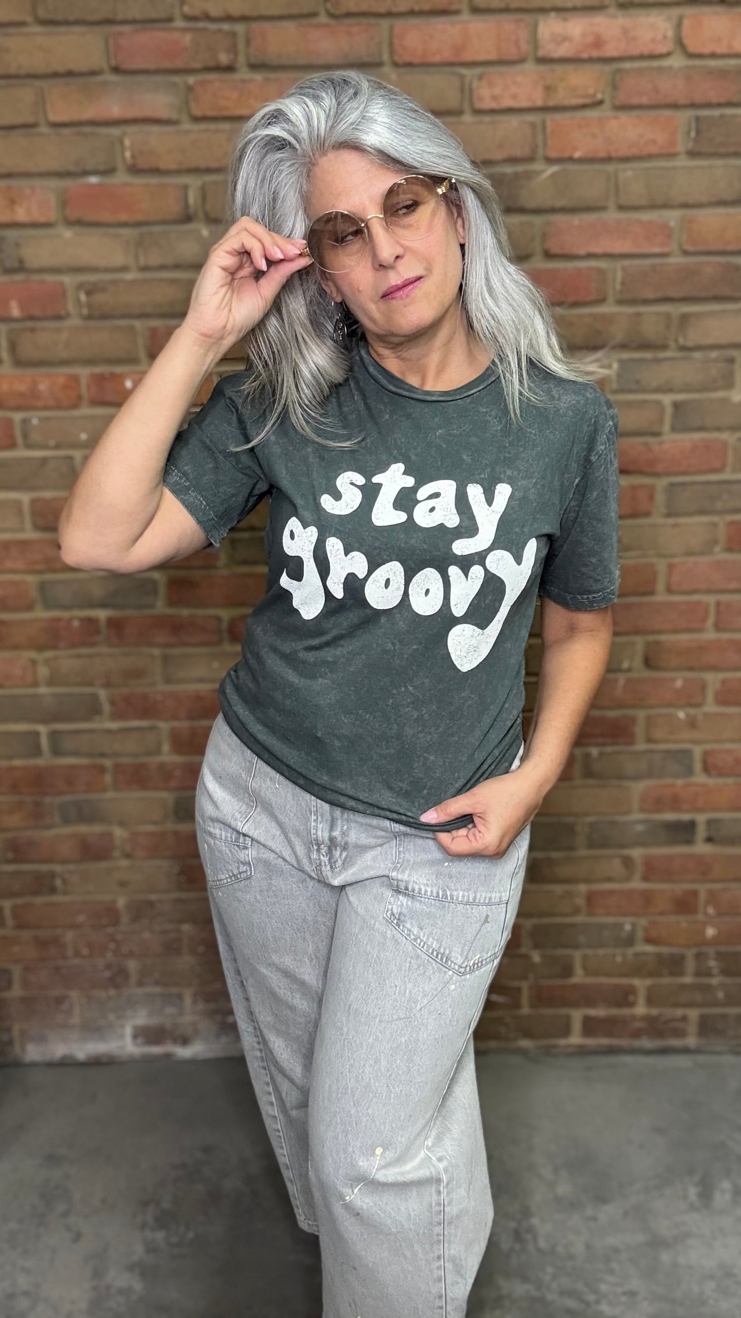 Mineral Wash Stay Groovy T-Shirt