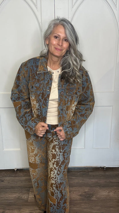 Burn Out Distressed Wide Leg Pants