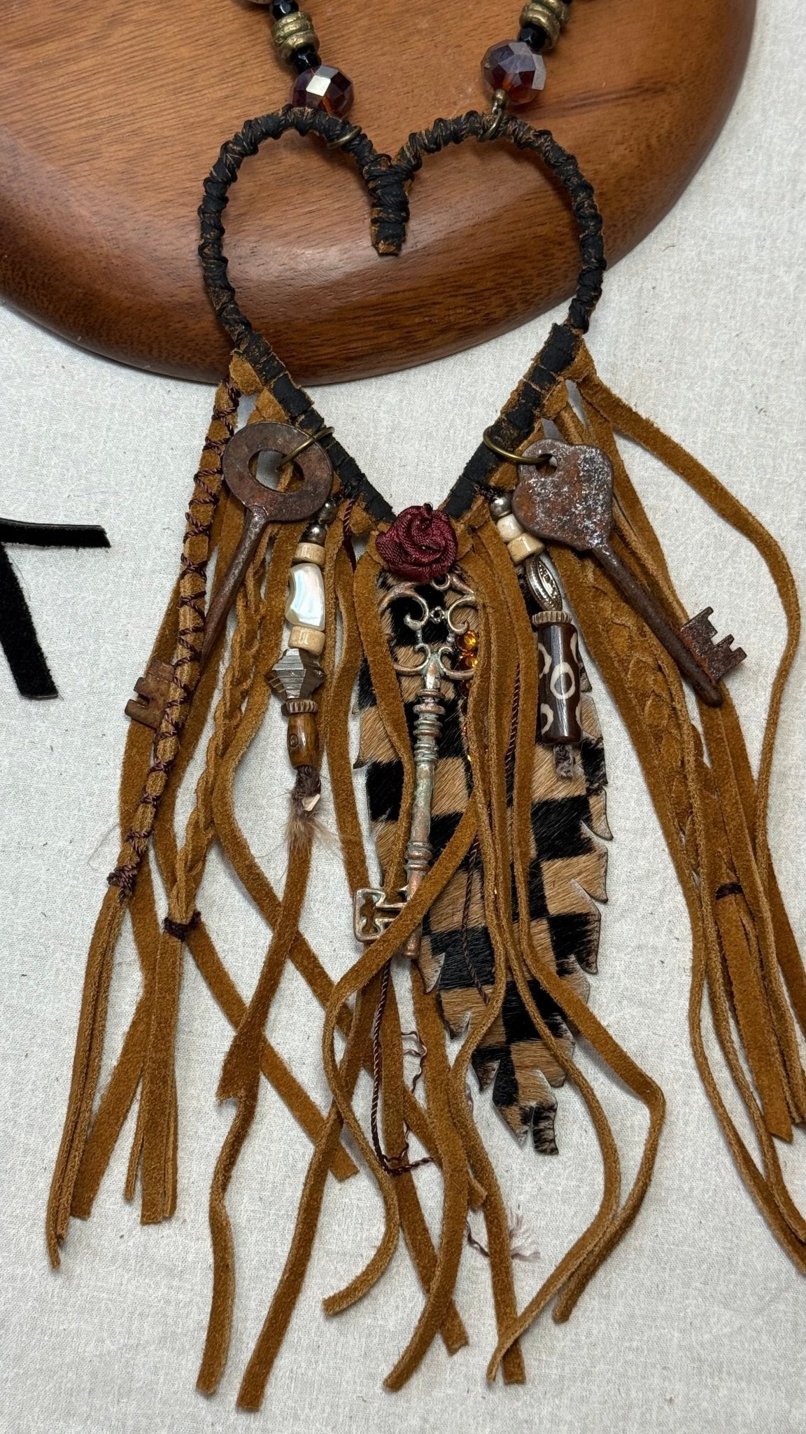 Open Heart Leather Necklace - Vintage Vault Boutique