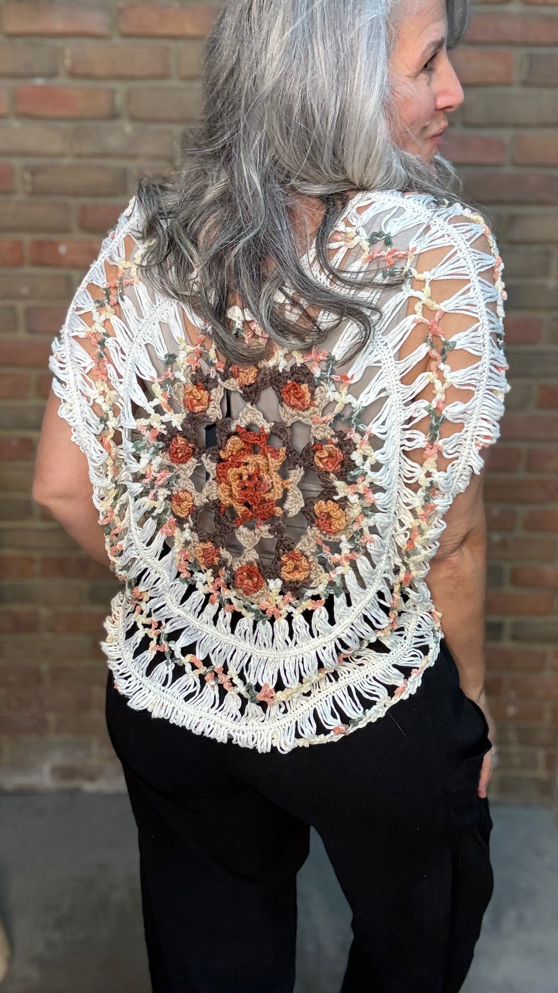 Loose Knit Crochet Applique Topper