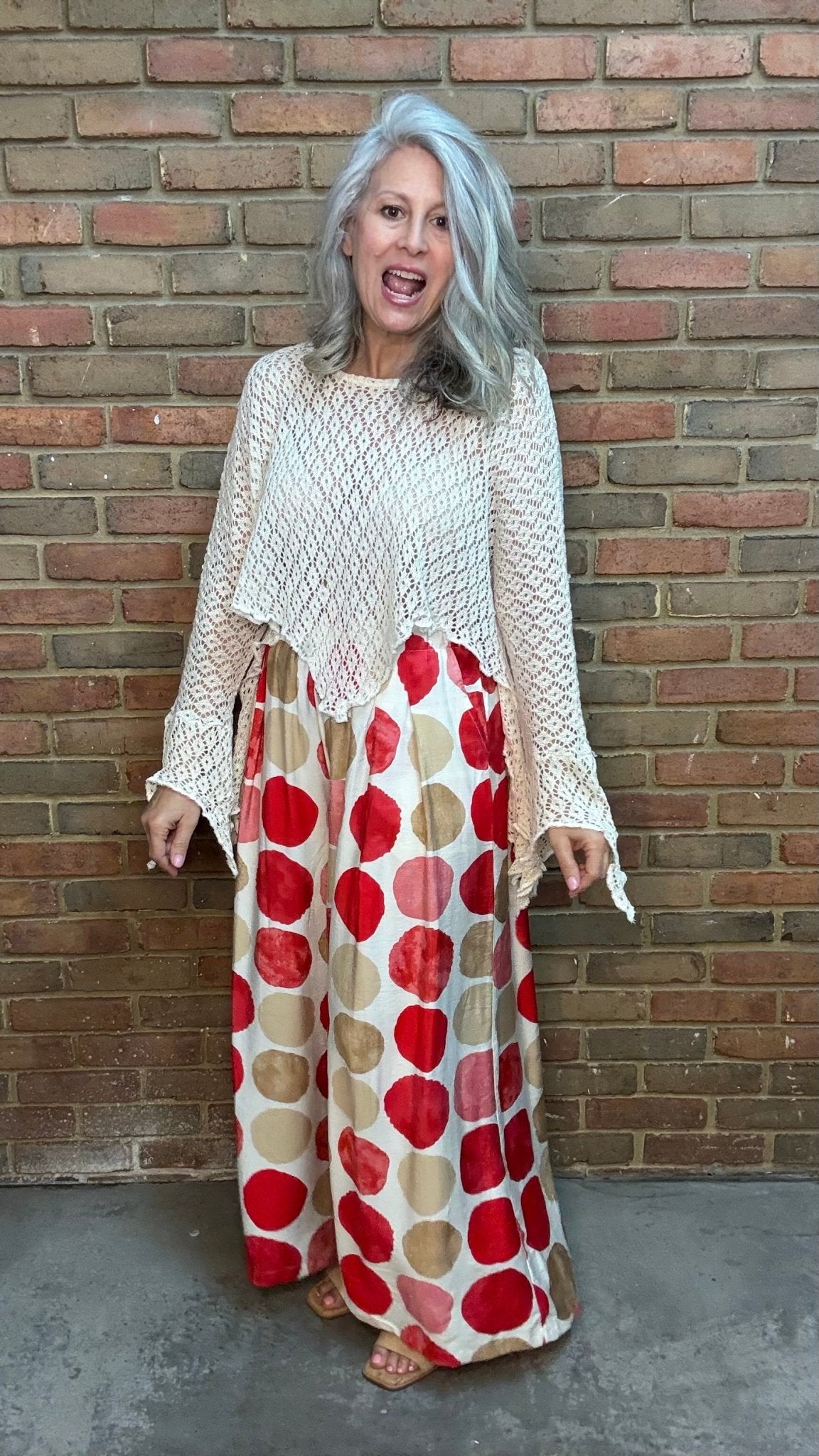Crochet Asym Sweater Topper - Vintage Vault Boutique