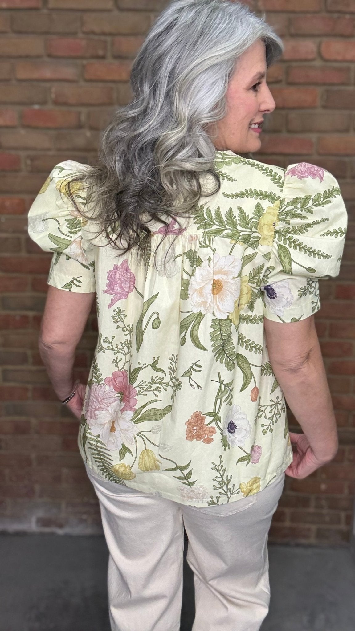 Sage Floral Print with Lace Top - Vintage Vault Boutique