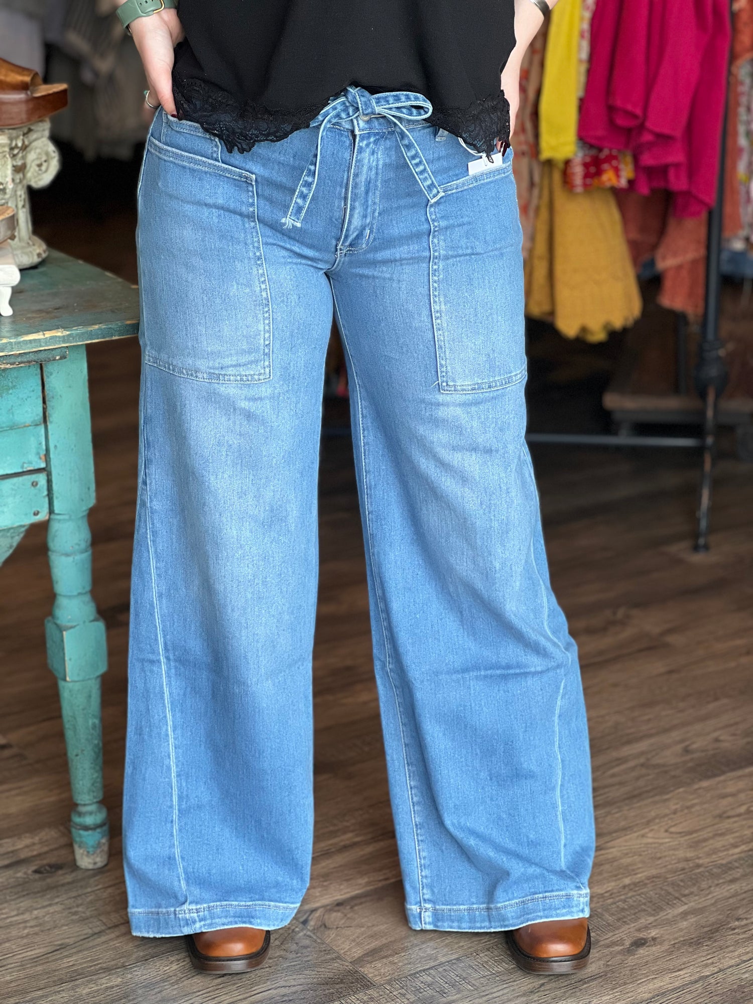 High Rise Baggy Wide Jean