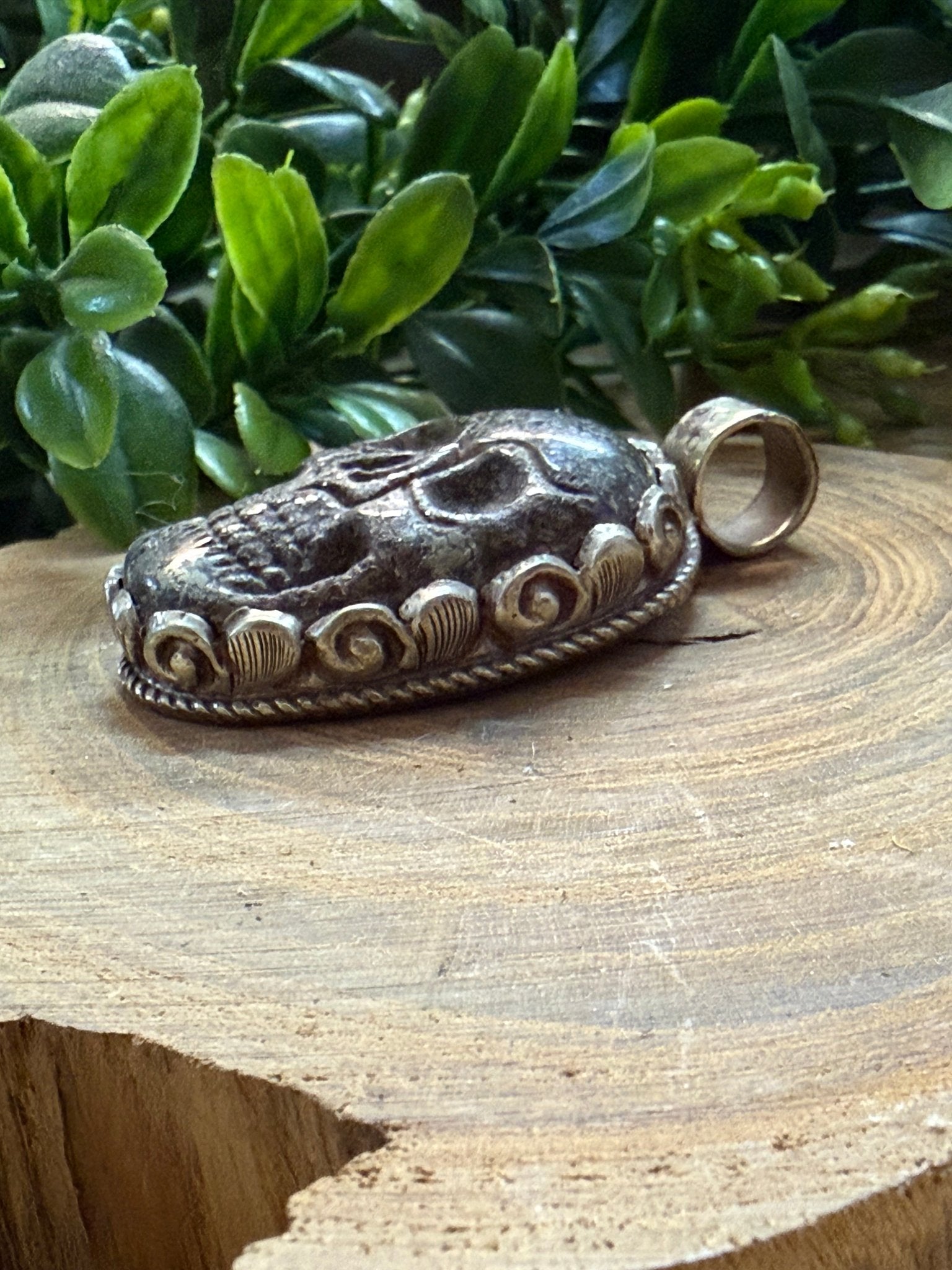 Semi - Precious Skull Tibetan Pendant - Vintage Vault Boutique
