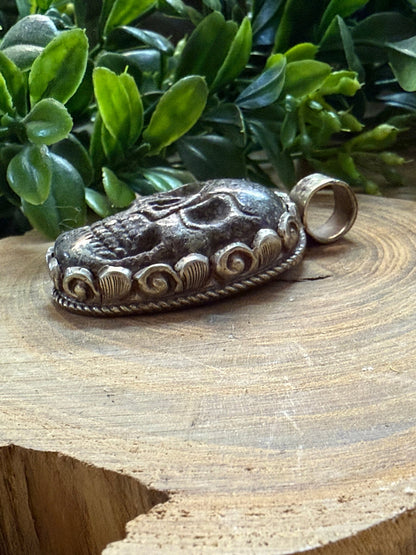 Semi - Precious Skull Tibetan Pendant - Vintage Vault Boutique