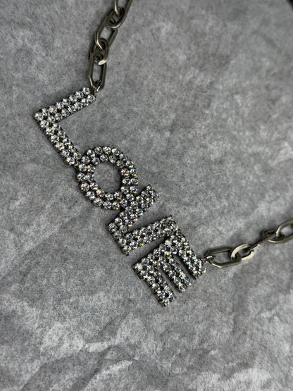 La La Love Necklace in Antique Silver