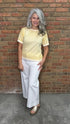 White Twill Cropped Flare Leg - Vintage Vault Boutique