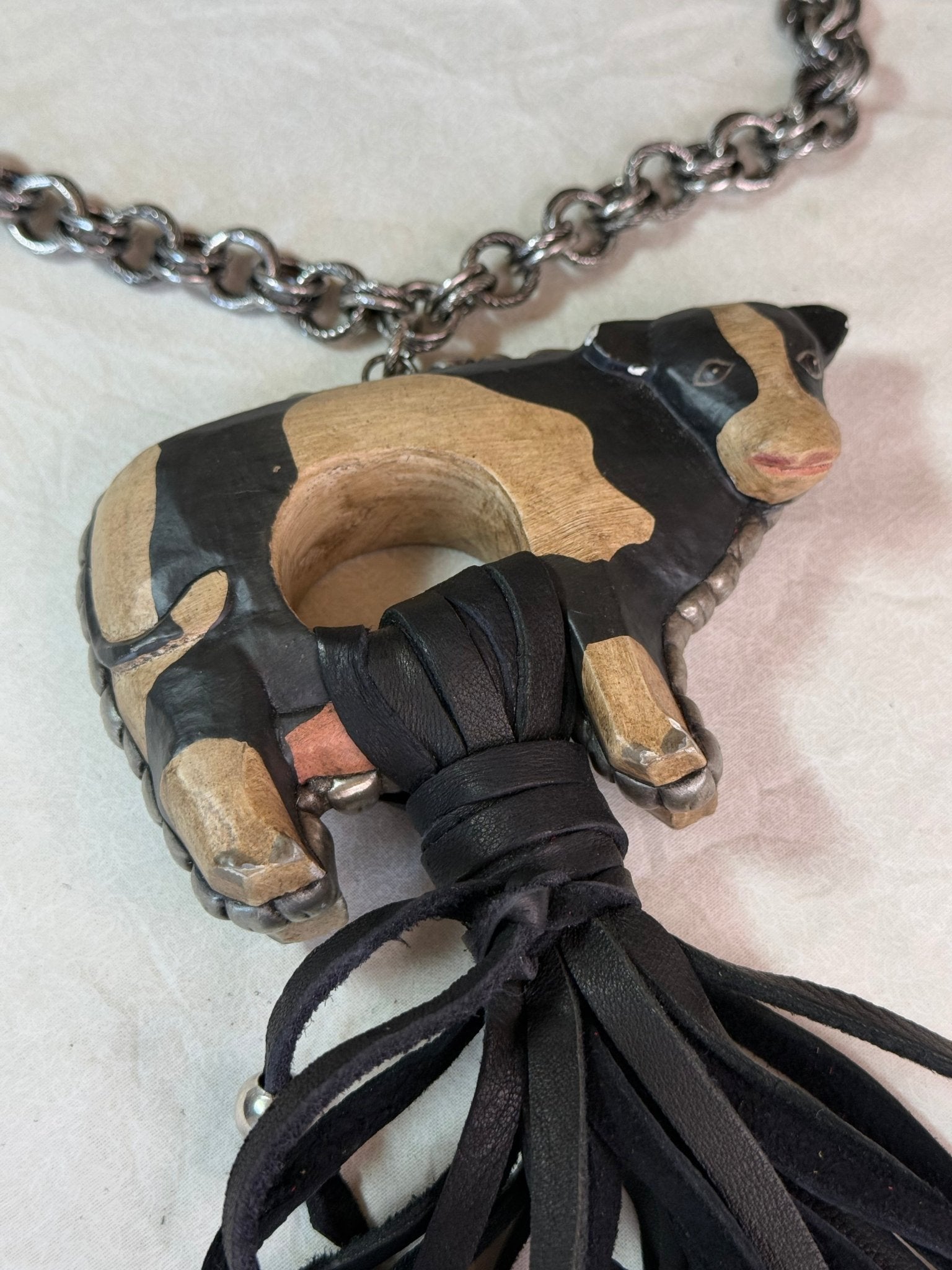 Wooden Cow Tassel Necklace - Vintage Vault Boutique
