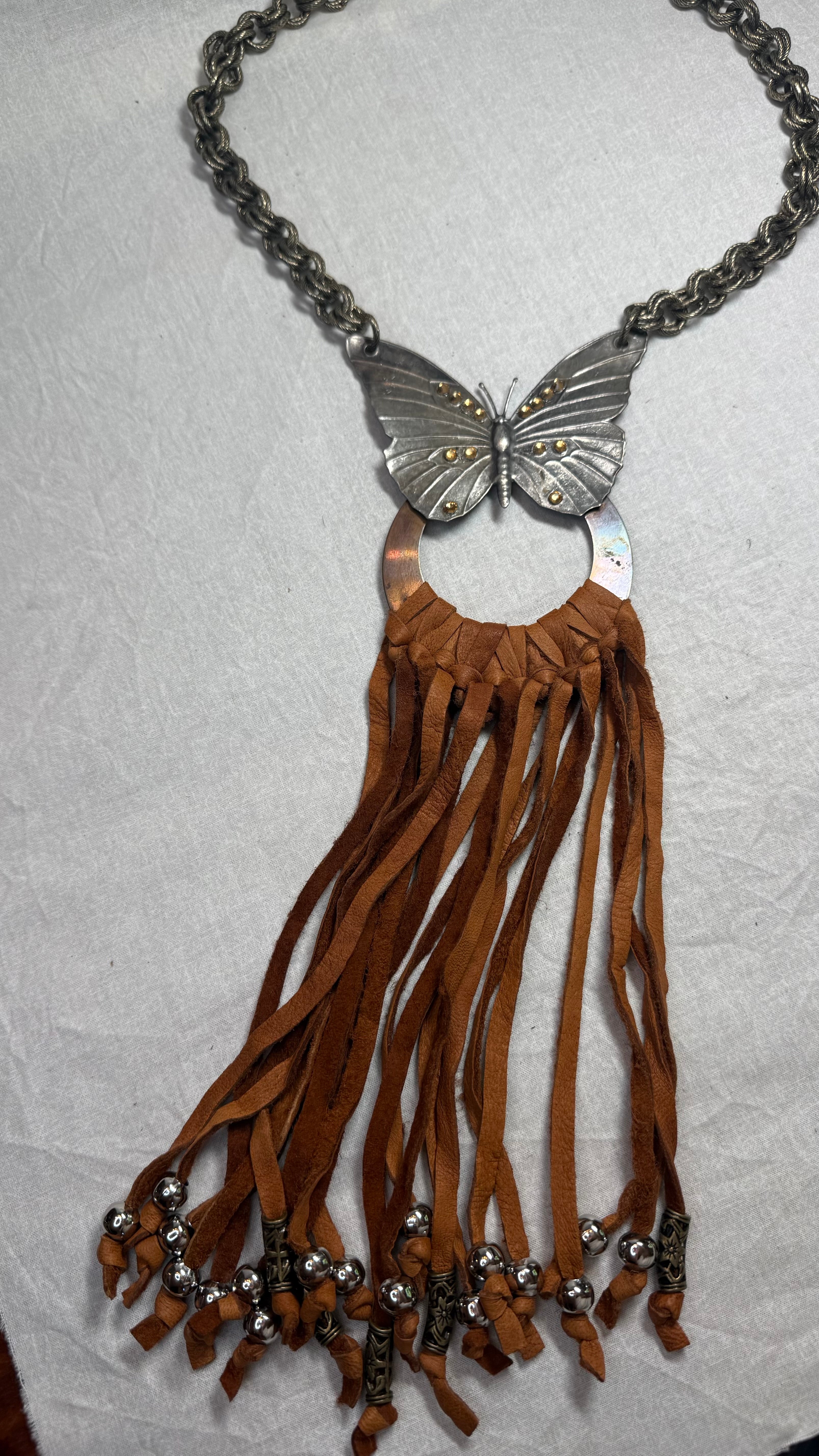Butterfly Ring Tassel Necklace
