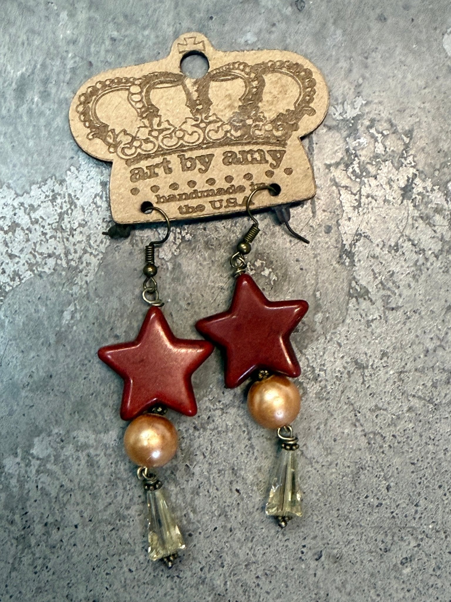 Clay Star &amp; Pearl Earring - Vintage Vault Boutique