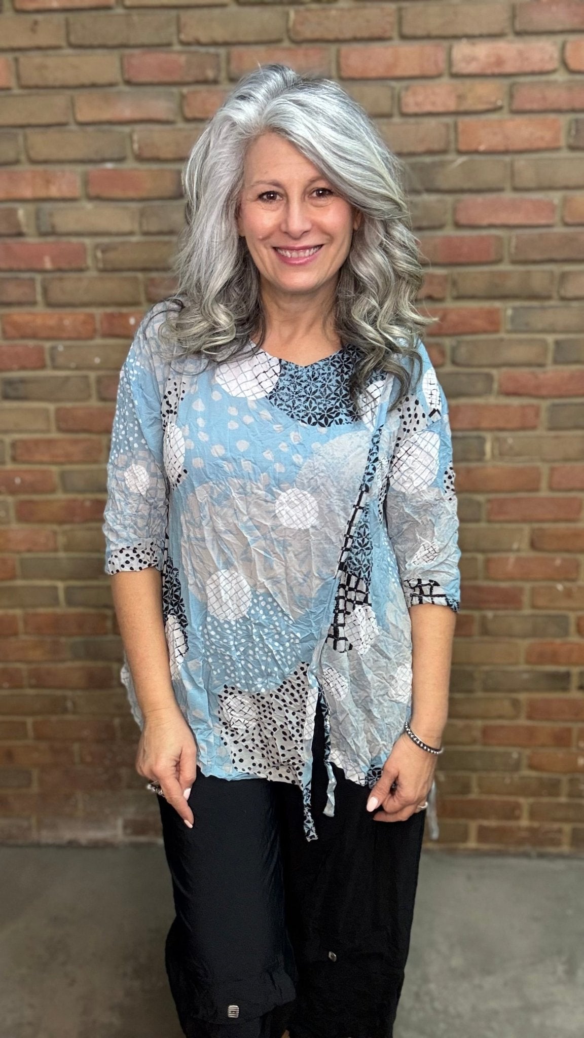 Laurie Top - Sky - Vintage Vault Boutique