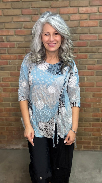 Laurie Top - Sky - Vintage Vault Boutique
