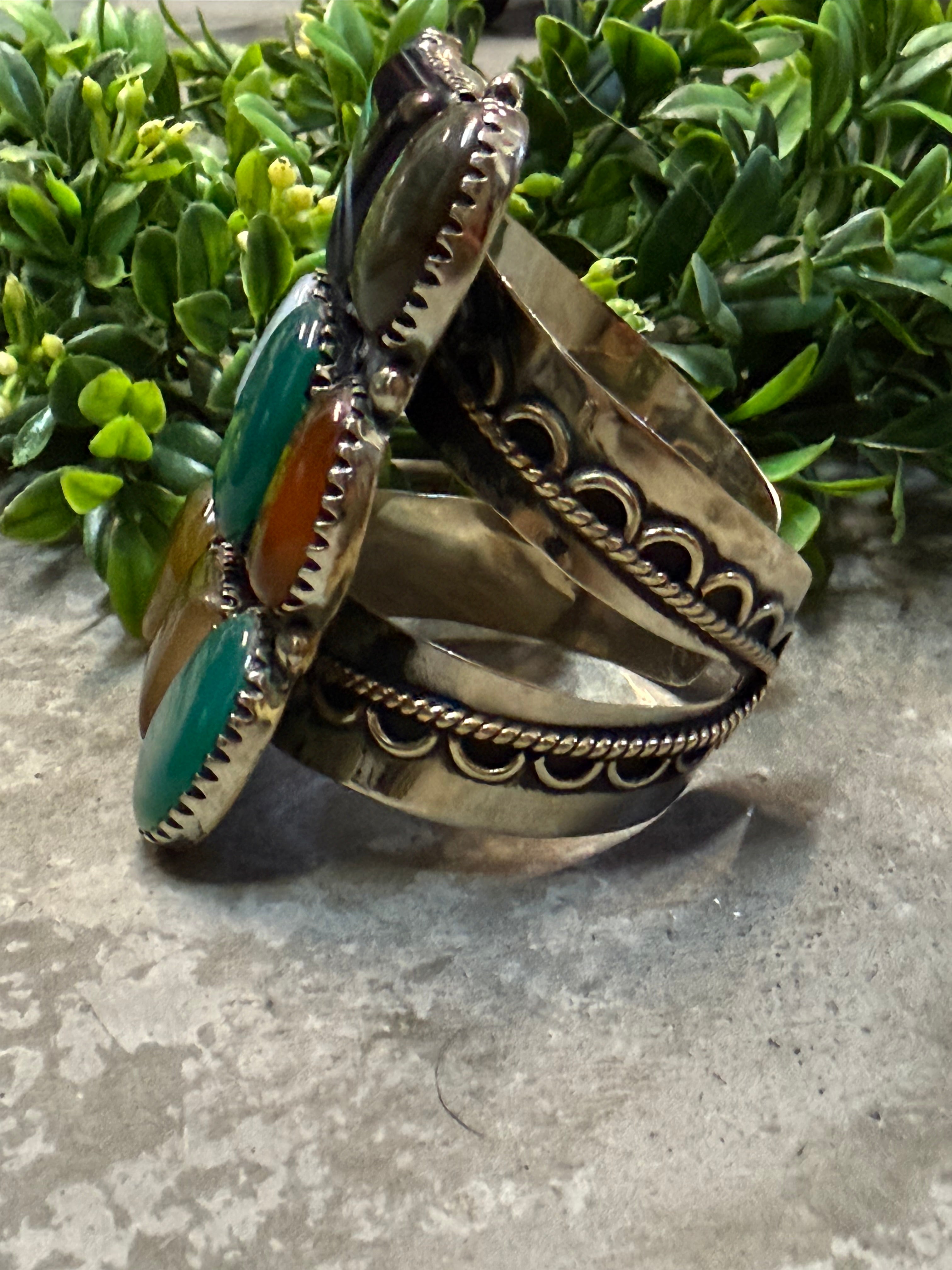 Multi Stone Matrix Cuff Bracelet