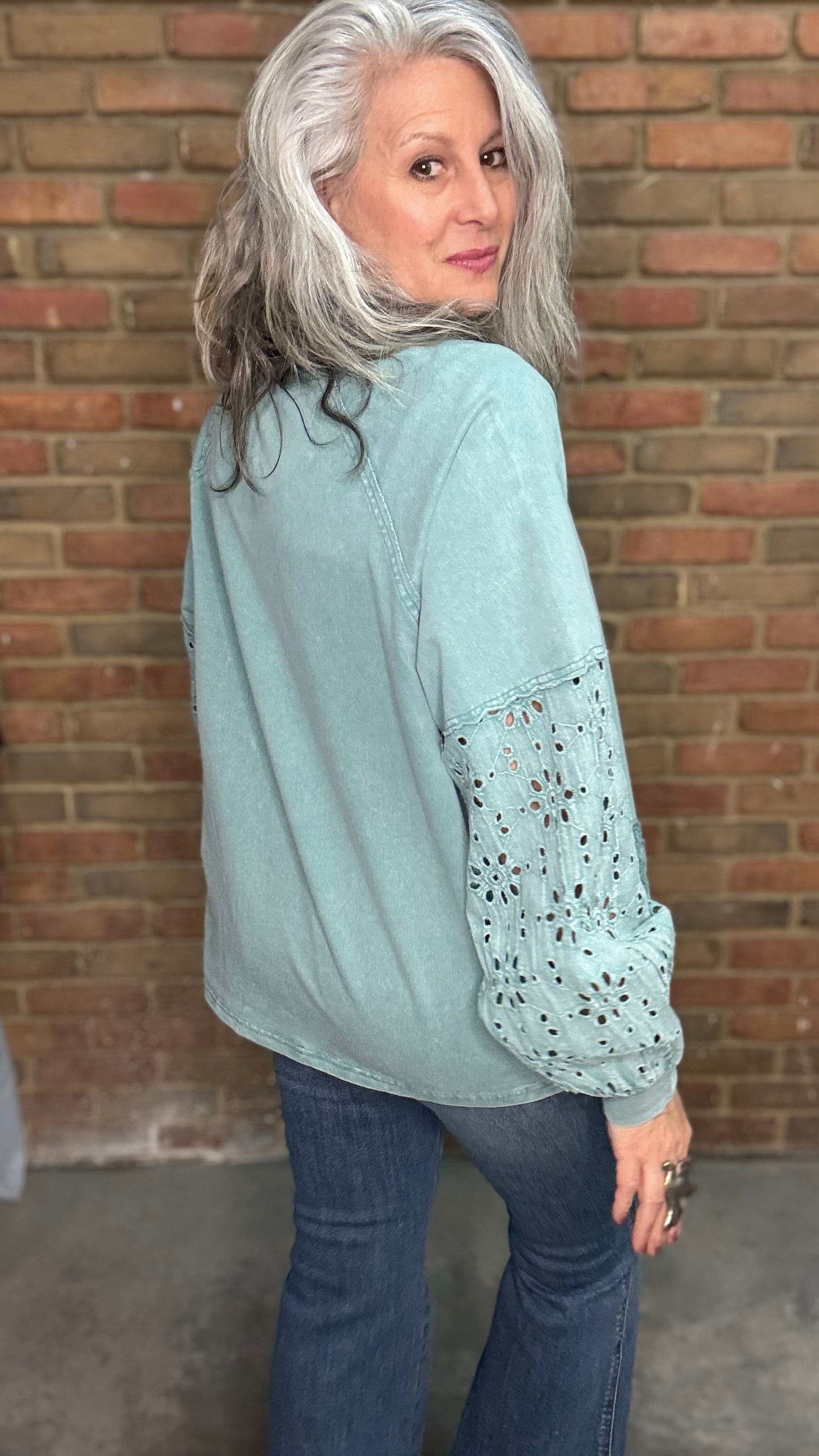 Eyelet Lace Pullover
