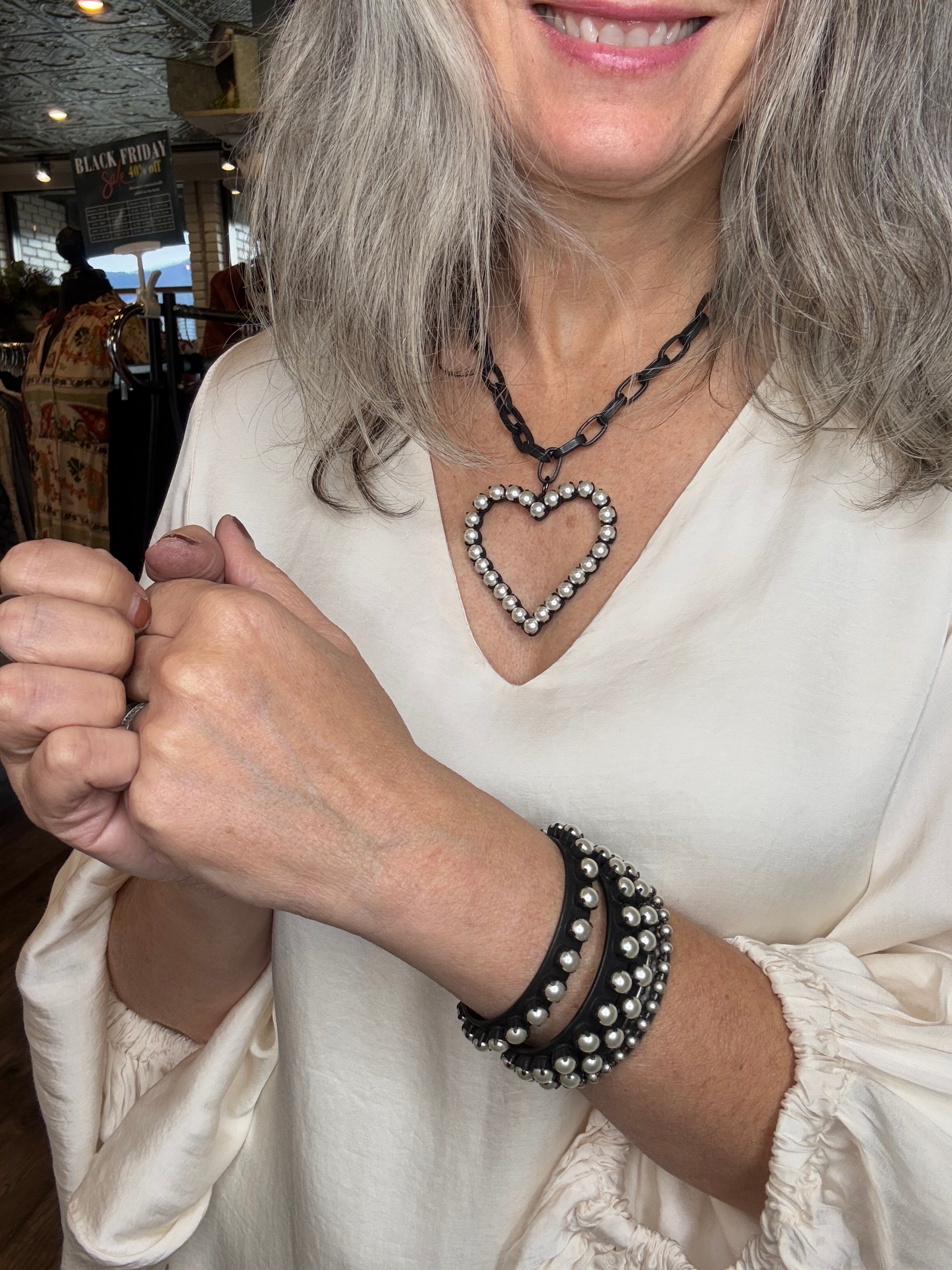 Pearl Heart Necklace - Smutt