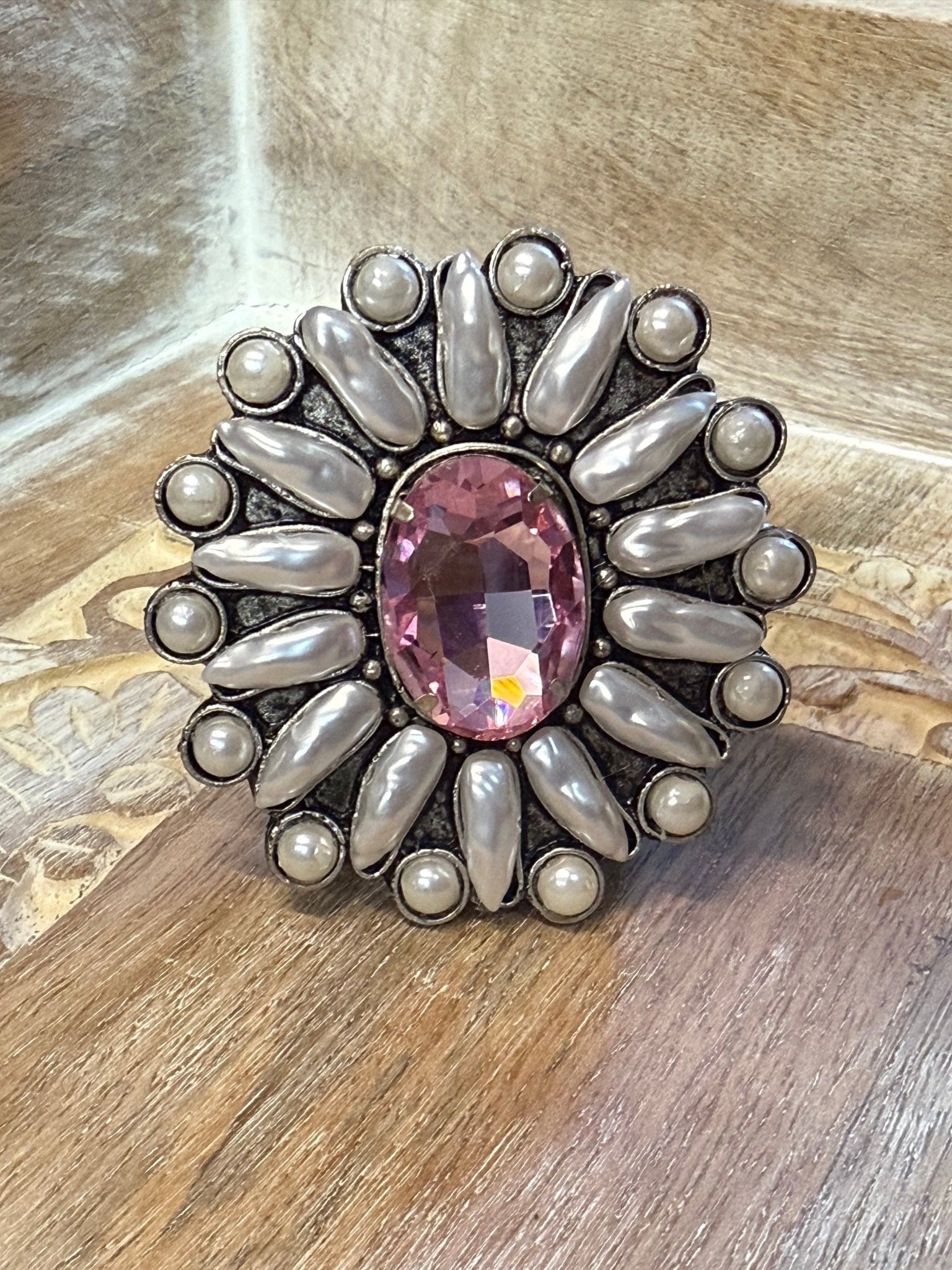 Pearl and Crystal Clip Slider - Vintage Vault Boutique