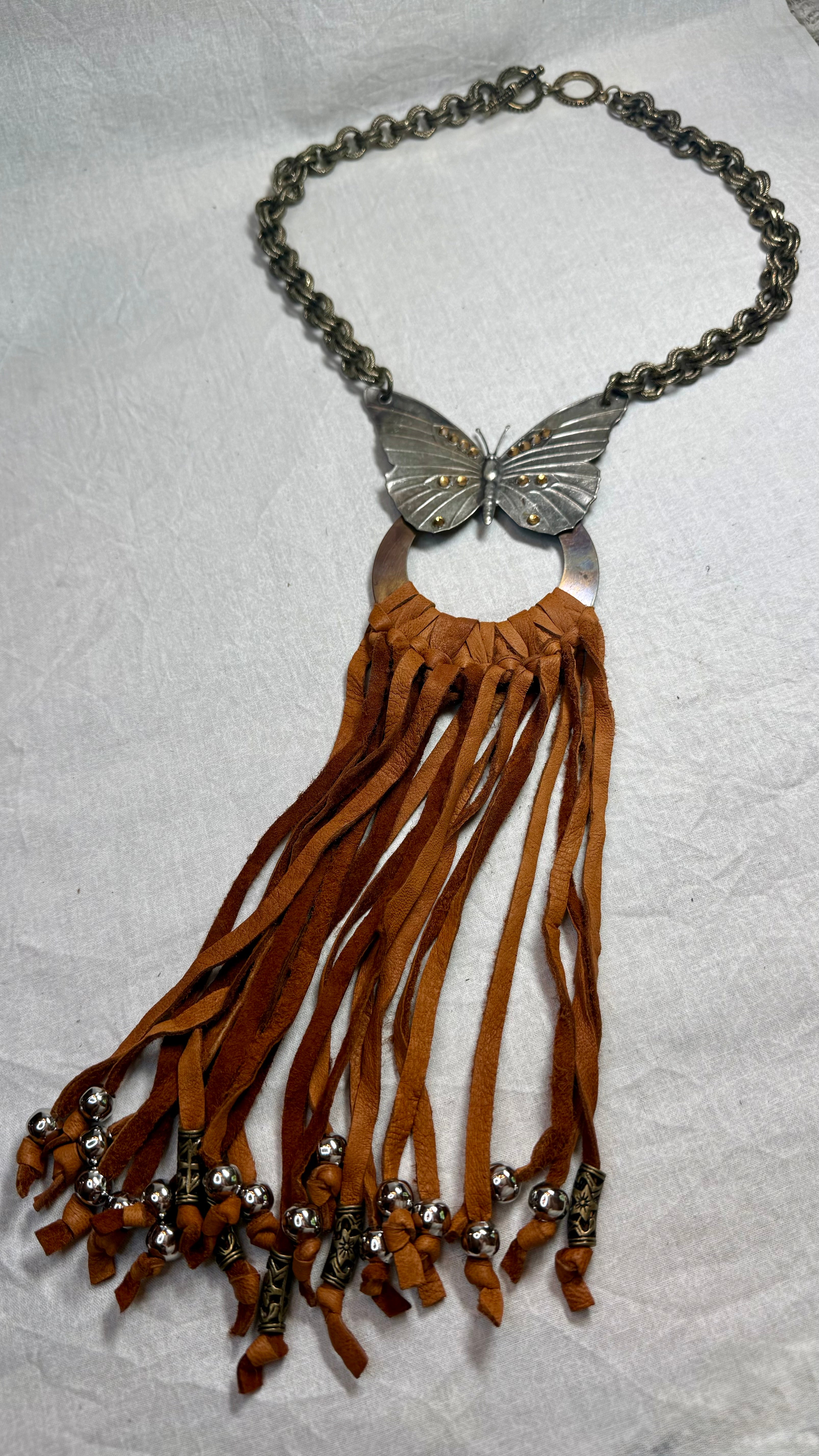 Butterfly Ring Tassel Necklace