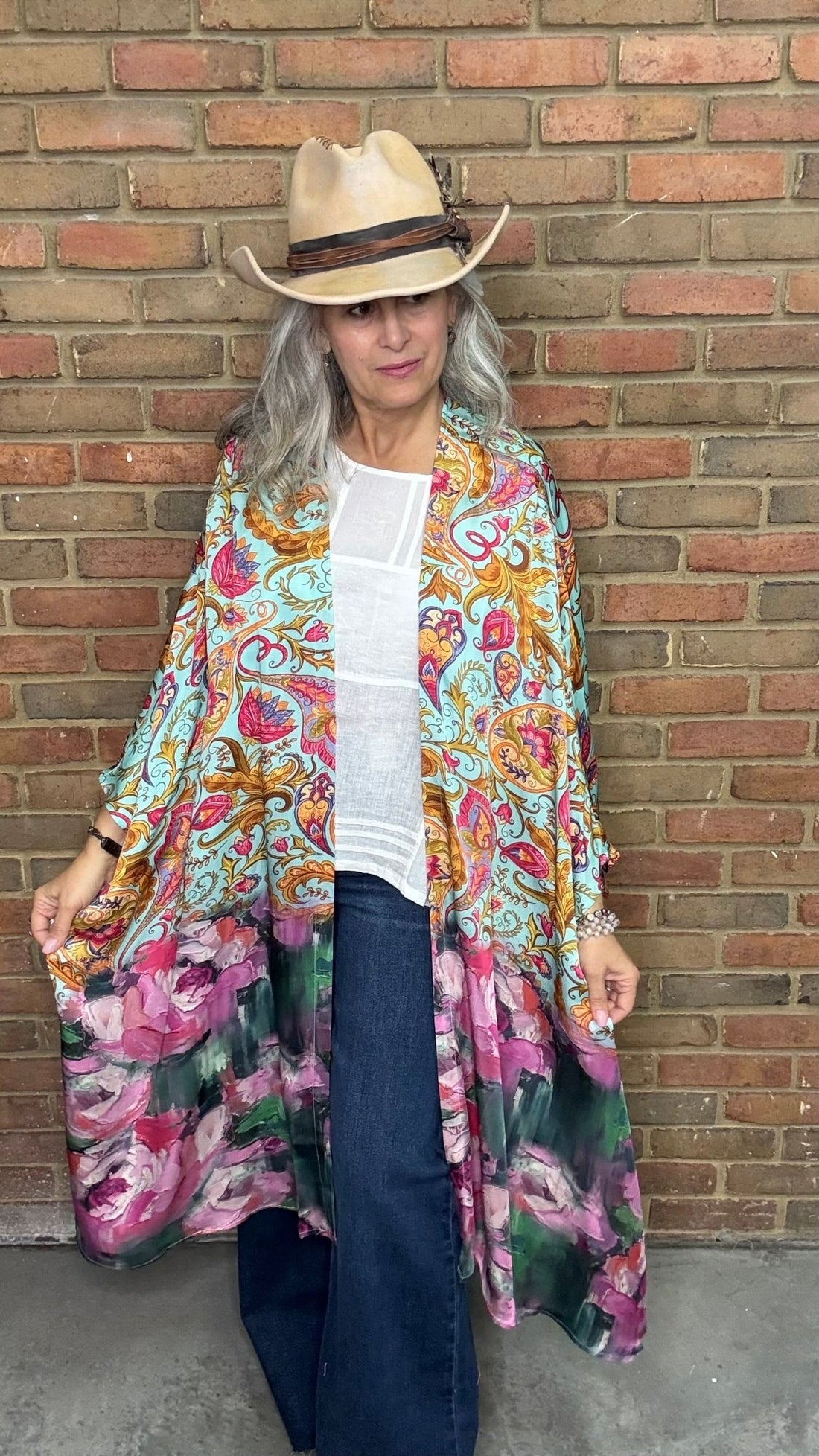 Colorful Paisley Silk Kimono - Vintage Vault Boutique