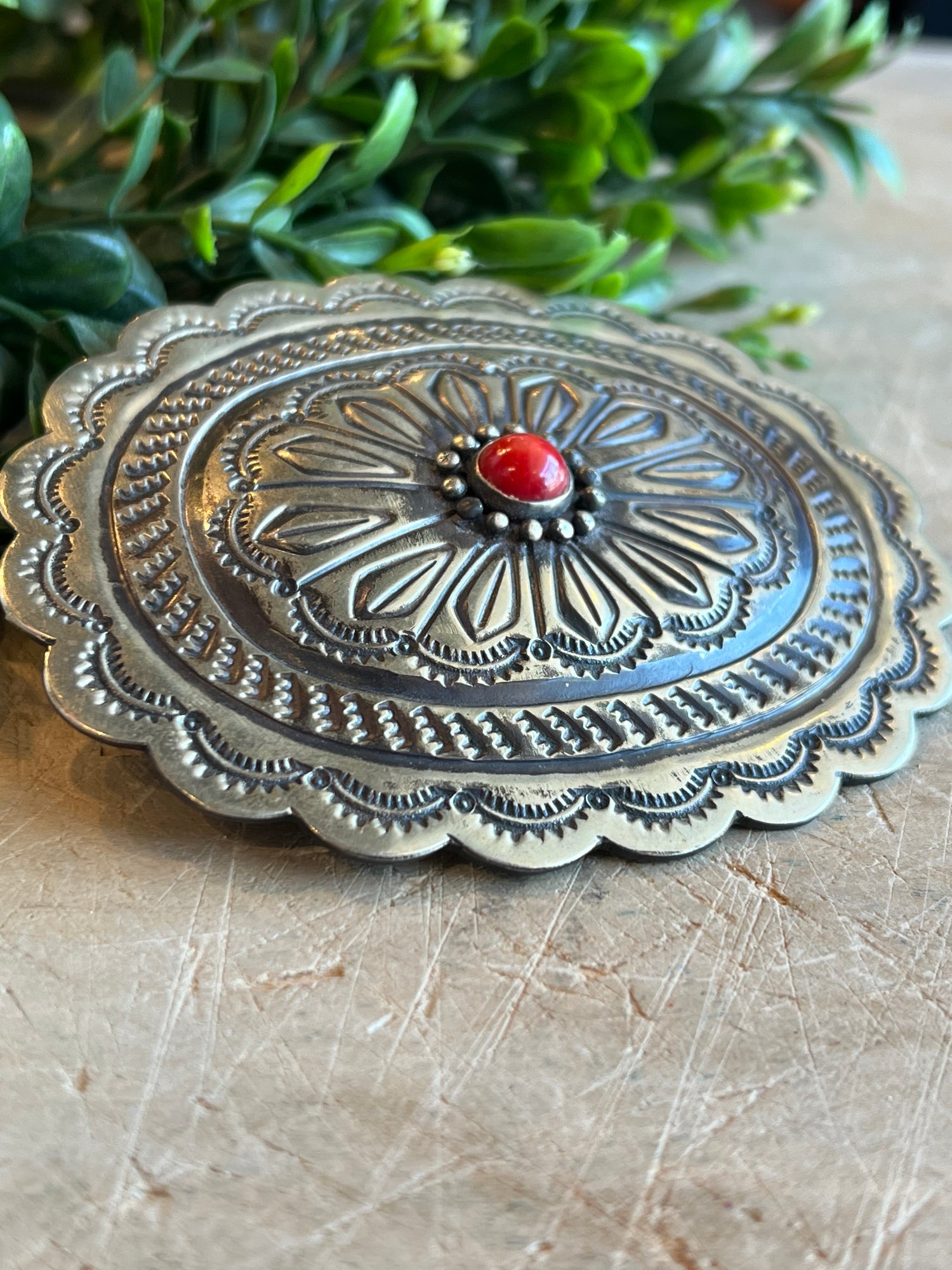 Coral Concho Buckle